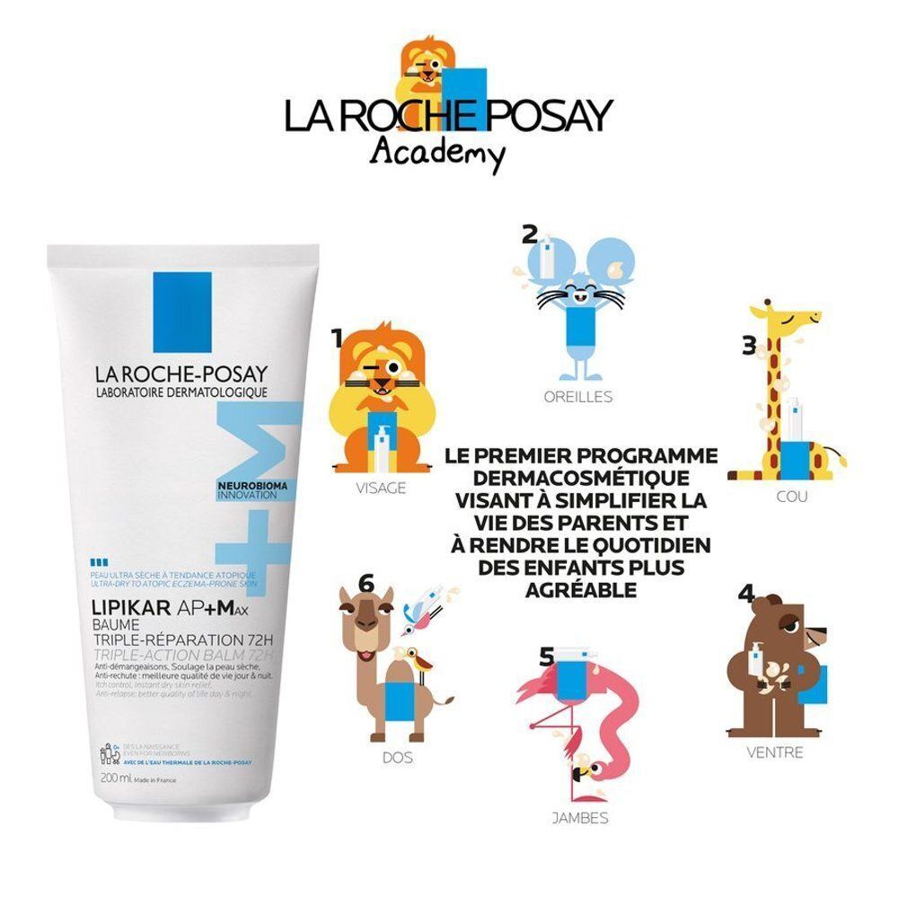 La Roche-Posay Lipikar AP+M Baume tube met illustraties. Kindertekeningen.
