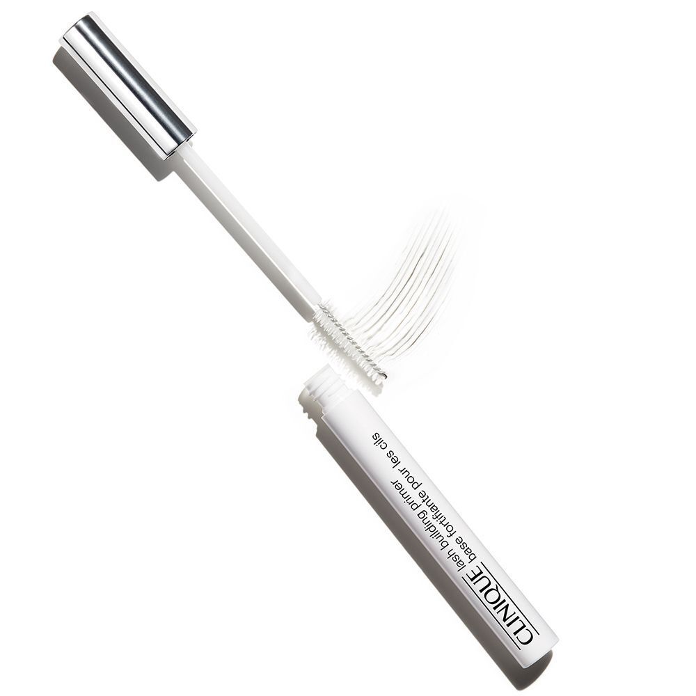Clinique Lash Building Primer, ouvert, avec applicateur et traces de produit.