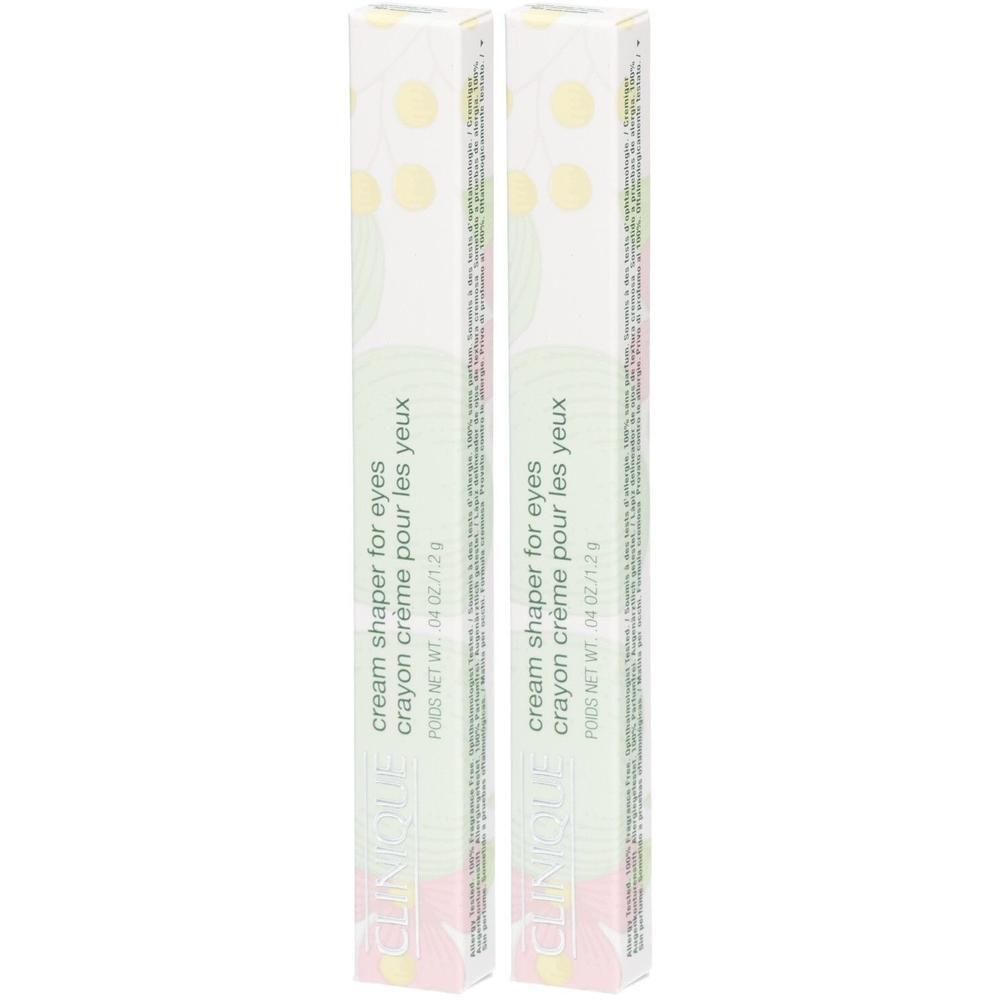 Twee CLINIQUE Cream Shaper for eyes potloden in verpakking.