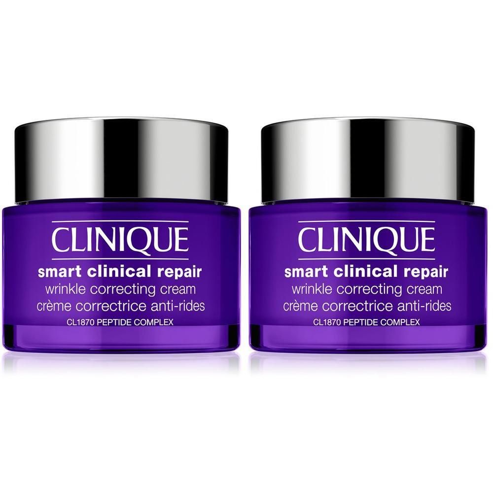 Twee Clinique Smart Clinical Repair potjes met zilveren deksels.