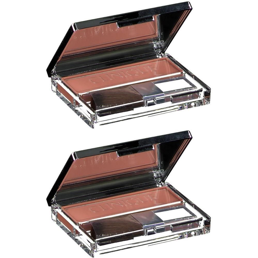 Deux poudres blush Clinique Blushing Blush couleur Innocent Peach avec applicateur.