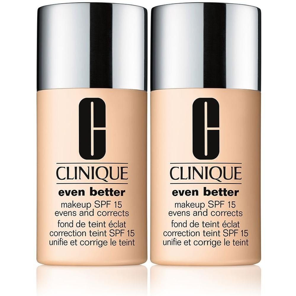 Twee flacons CLINIQUE Even Better Make-up SPF 15, kleur CN 28 Ivory.