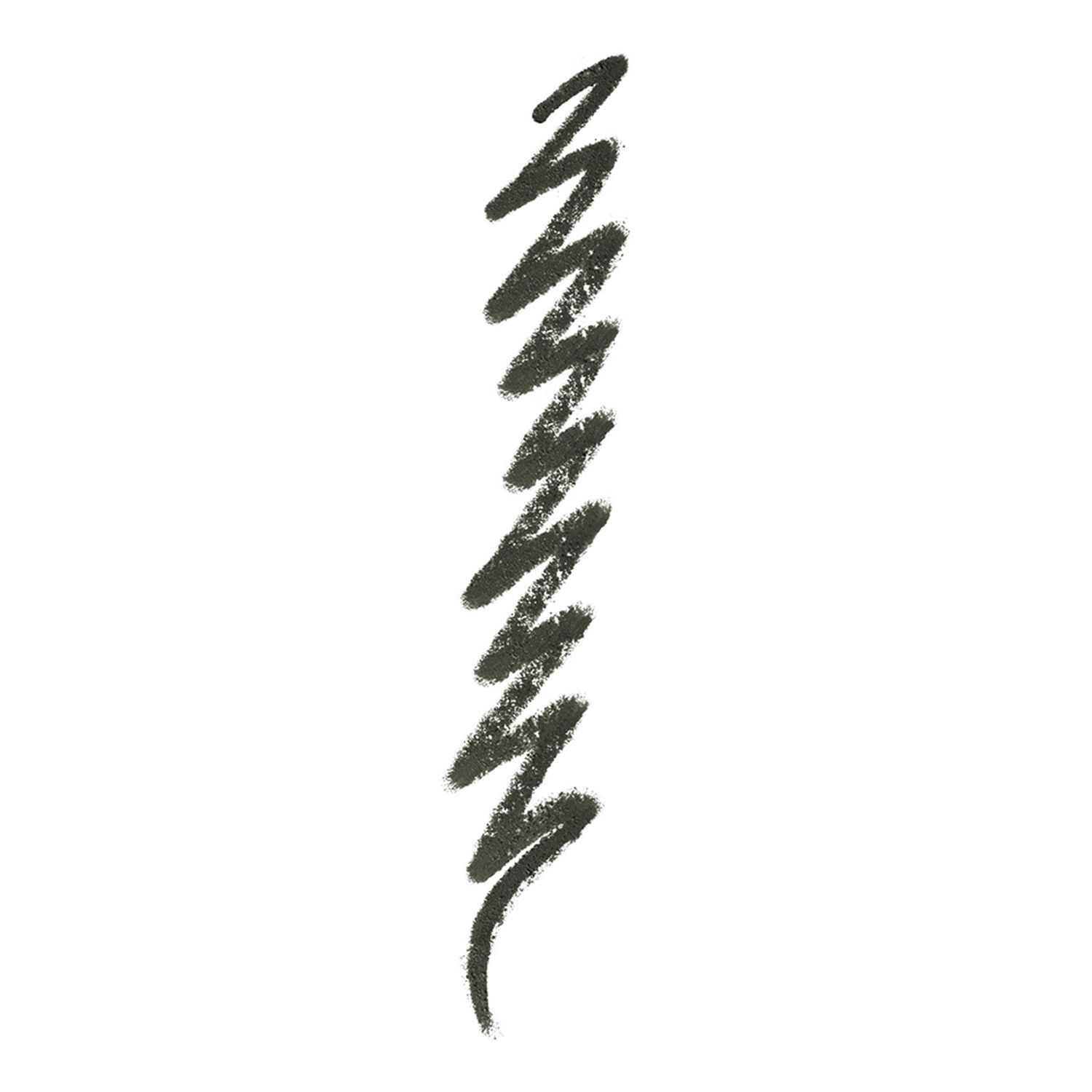 Une seule ligne d'eye-liner vert foncé sur fond blanc.