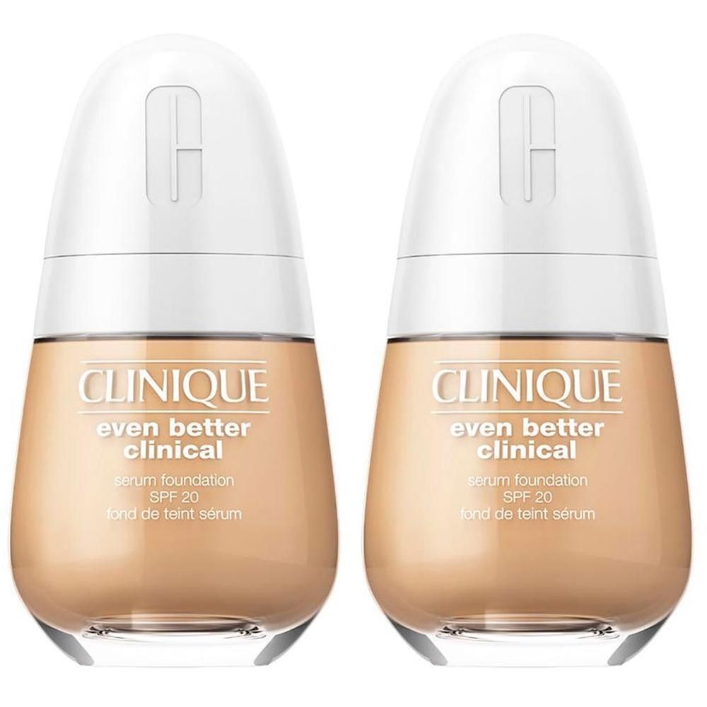 Twee flacons CLINIQUE Even Better Clinical Serum Foundation SPF 20.