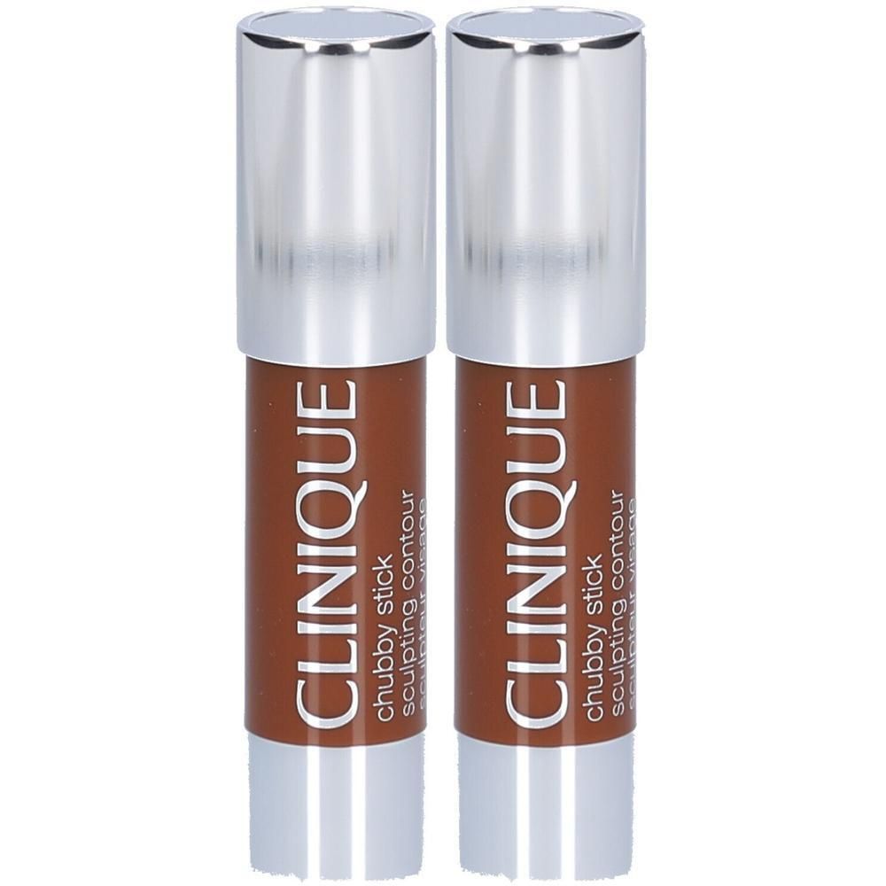Twee CLINIQUE Chubby Stick contourstiften in bruin.