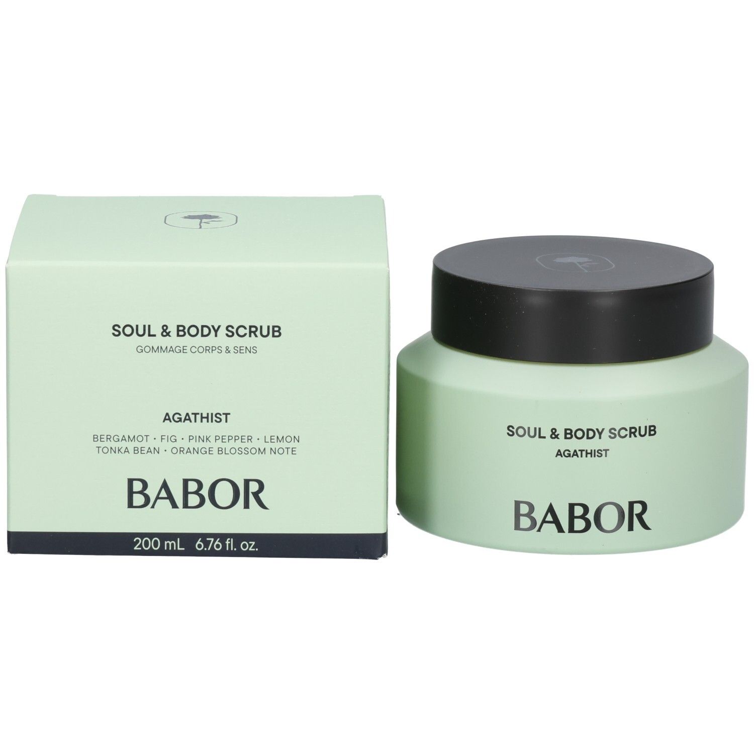 BABOR Soul & Body Scrub Agathist met verpakking: pot en doos, 200 ml.