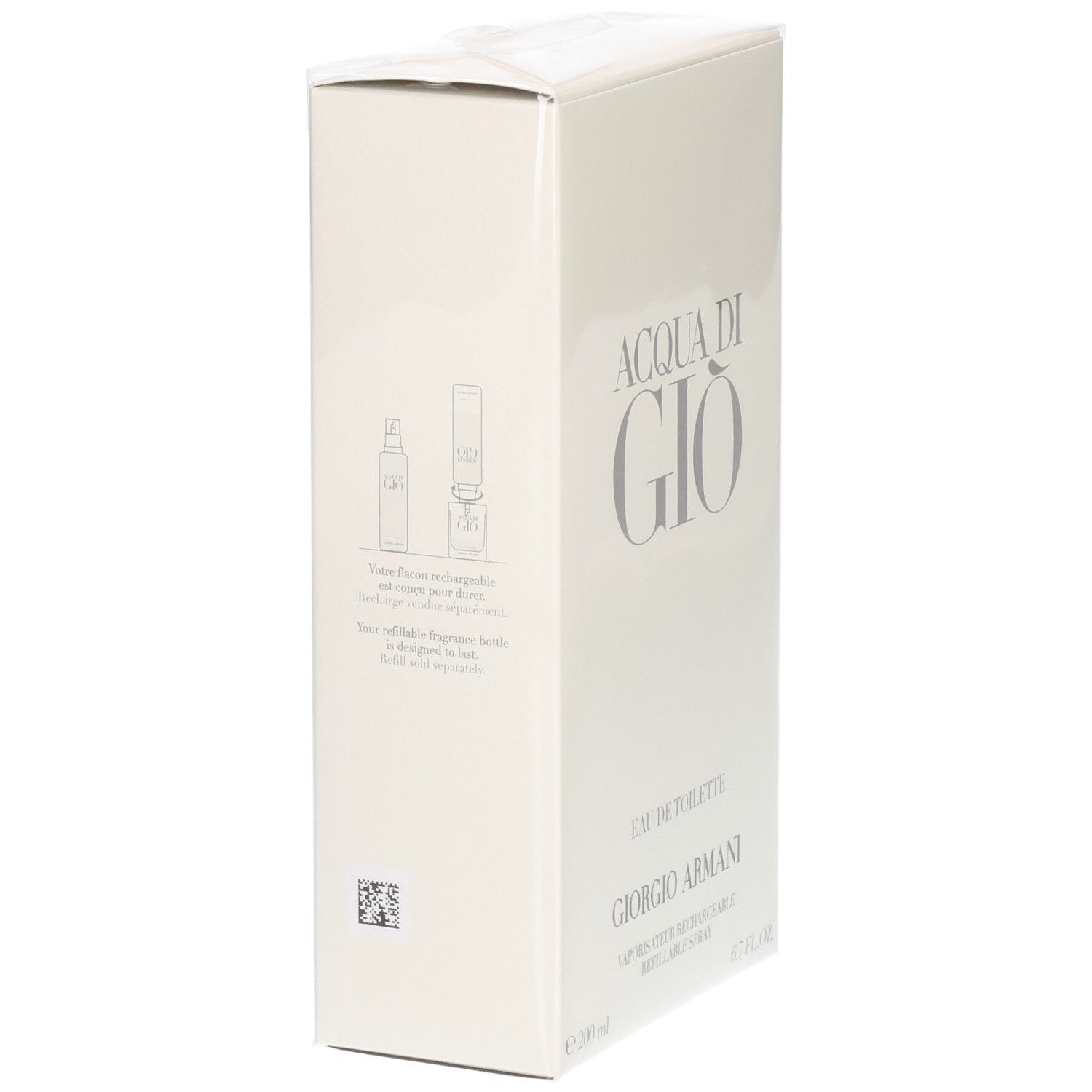 Verpakking met afbeelding van het navulsysteem voor Giorgio Armani Acqua Di Giò Pour Homme Eau de Toilette.