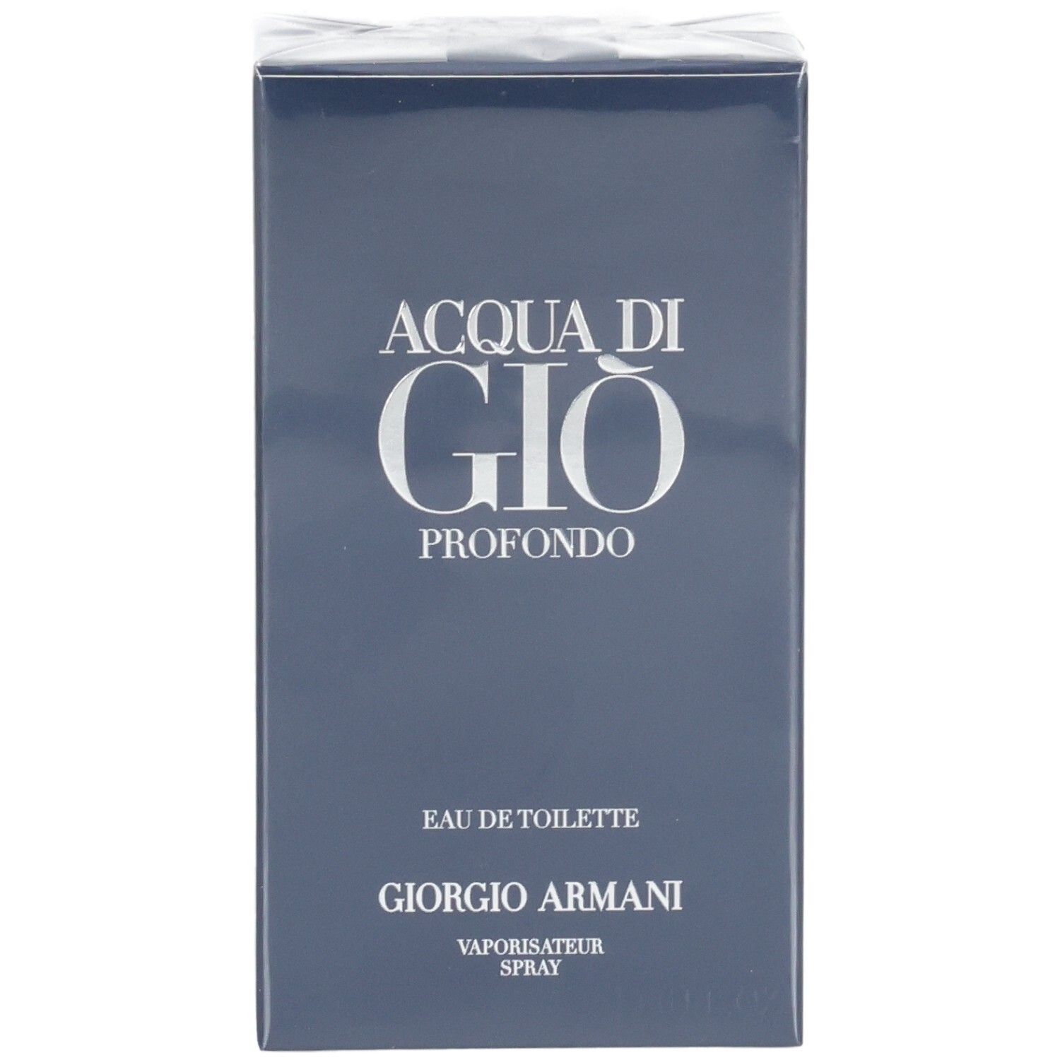 Verpakking Giorgio Armani Acqua Di Gio Profondo Eau de Toilette, donkerblauw.