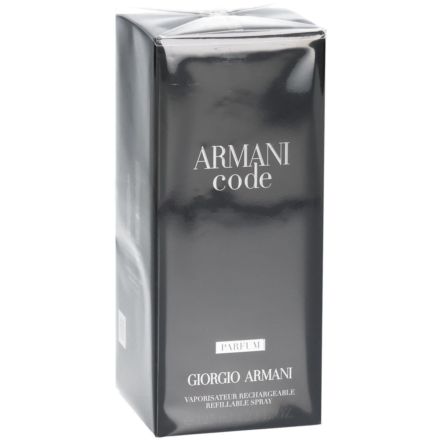 Verpakking Armani Code Parfum, Giorgio Armani, navulbare spray.