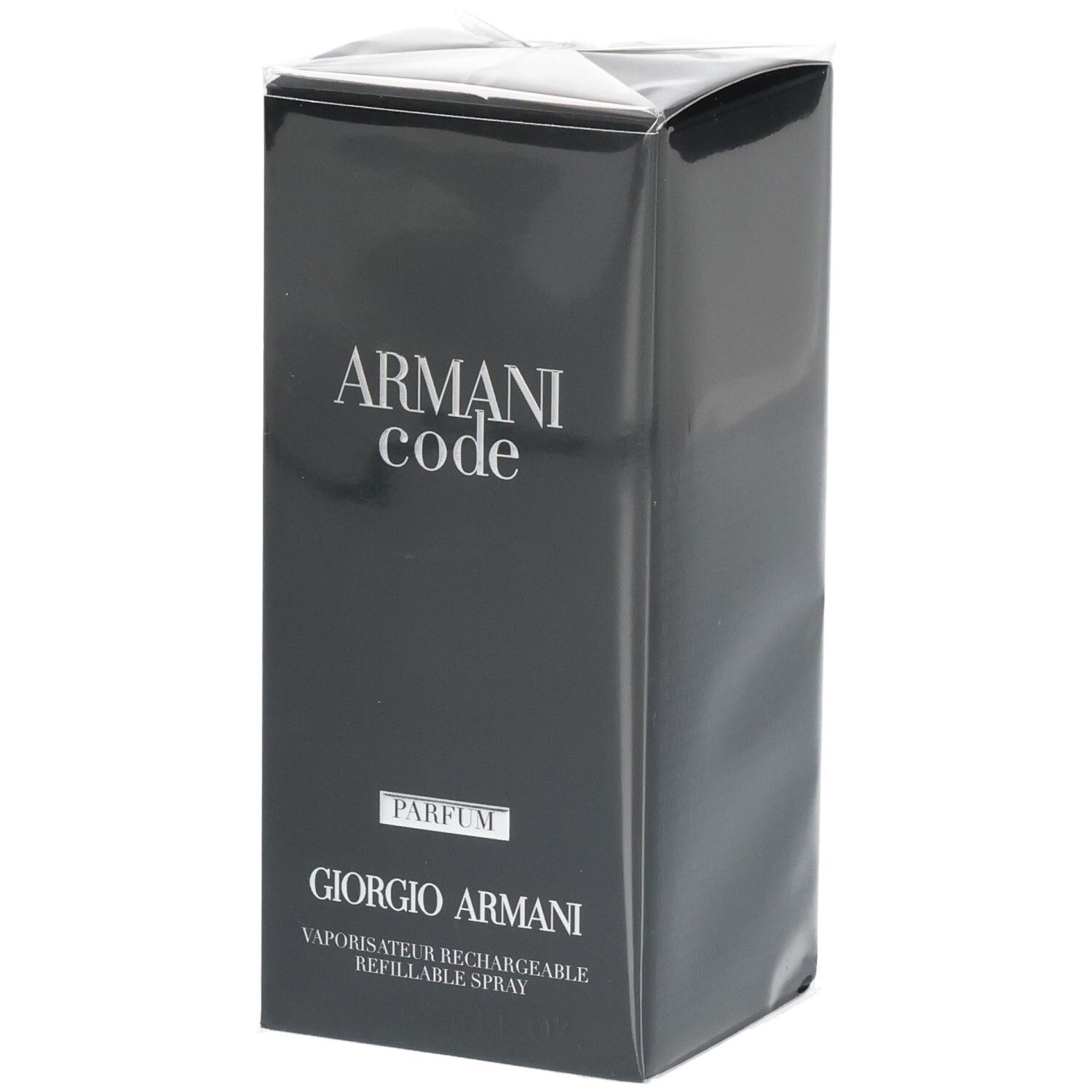 Emballage Giorgio Armani Armani Code Parfum, noir.