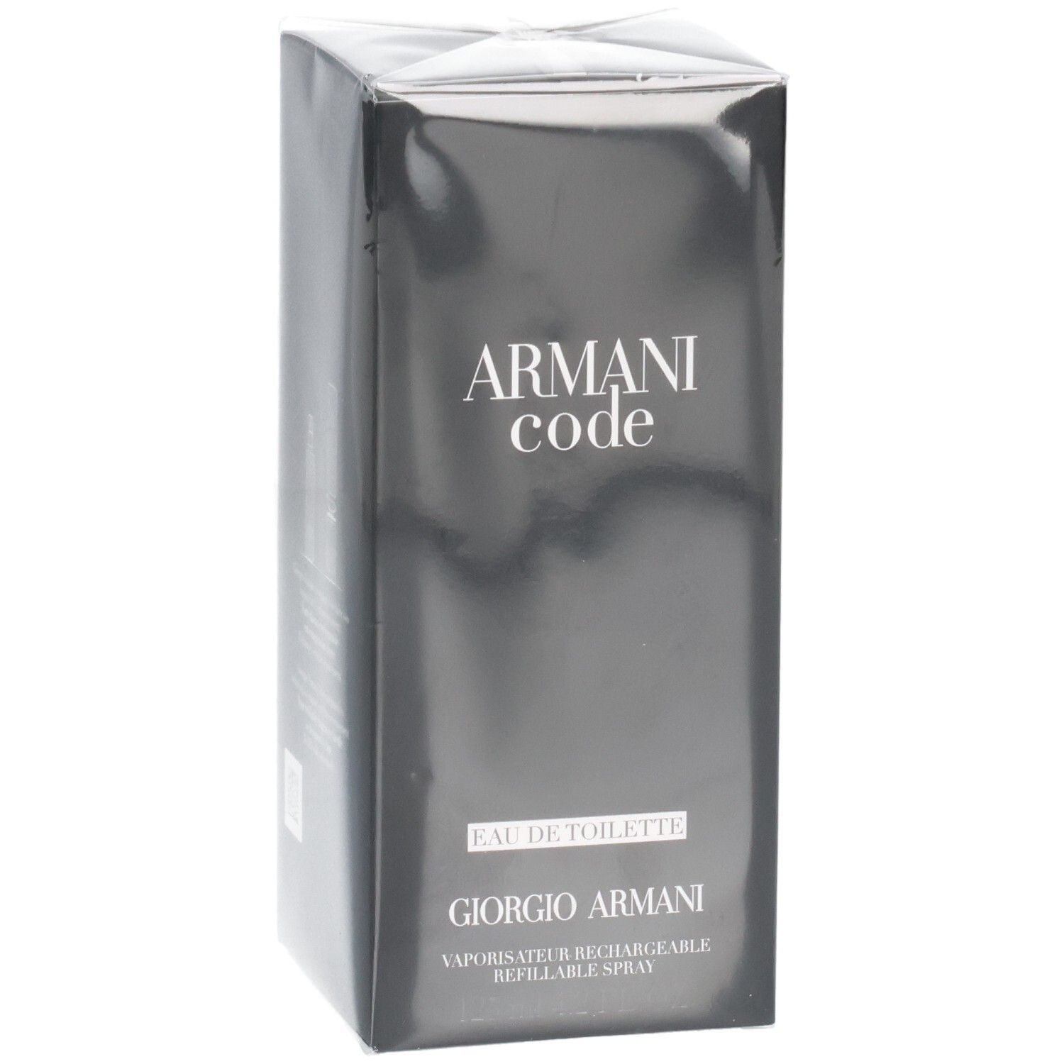Giorgio Armani Code Eau de Toilette, 125ml, close-up van de verpakking.