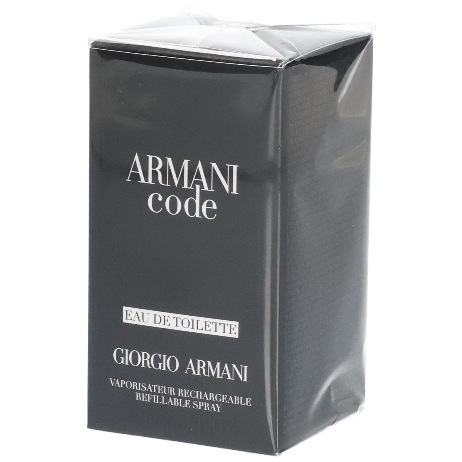Verpakking van Armani Code Eau de Toilette Vaporisateur Rechargeable.