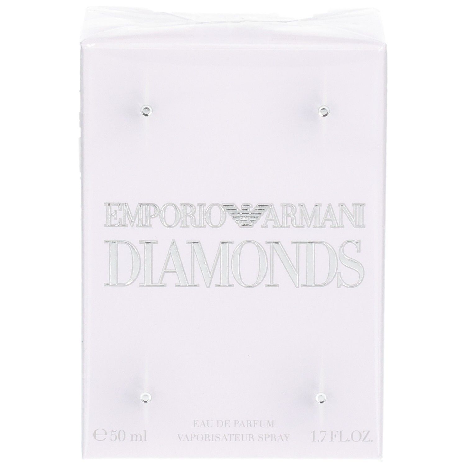 Avant de l'emballage d'Emporio Armani Diamonds Eau de Parfum, 50 ml.