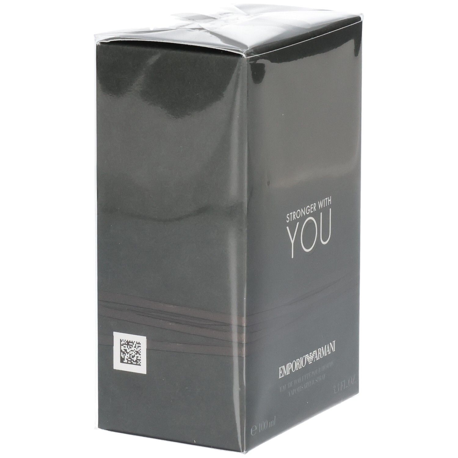Emballage de l'Eau de Toilette Emporio Armani Stronger With You, 100 ml, avec QR code.
