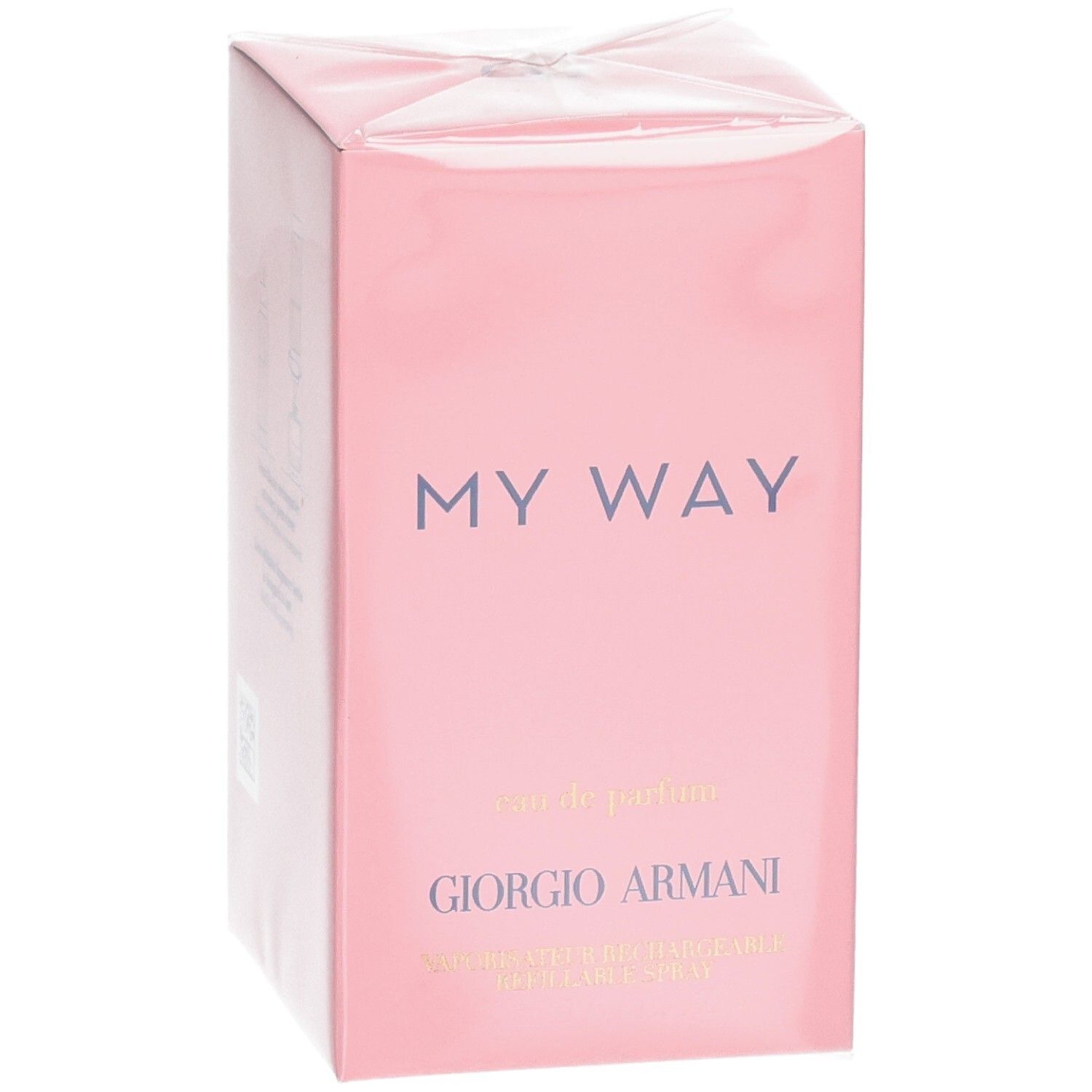 Giorgio Armani My Way Eau de Parfum, 50ml. Roze verpakking met paarse tekst.