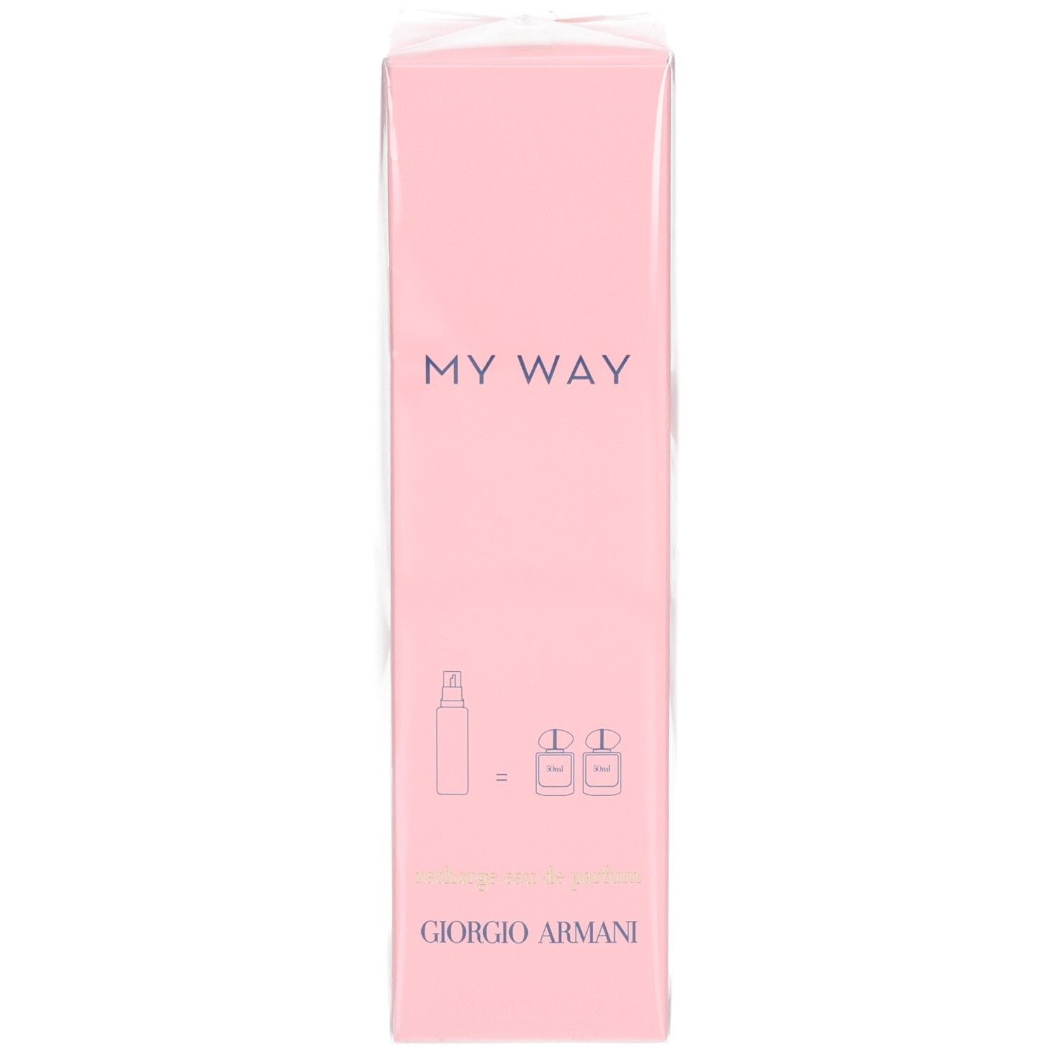 Giorgio Armani My Way Eau de Parfum navulling in roze verpakking met illustratie.