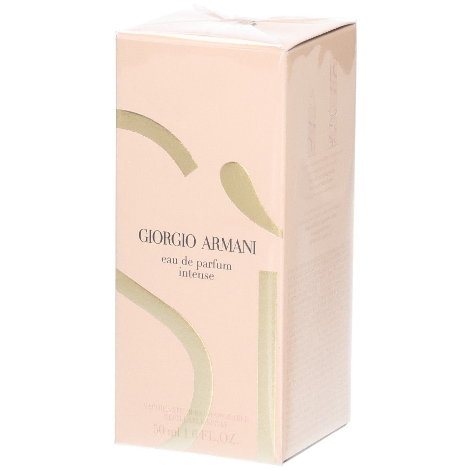Verpakking Giorgio Armani Sì Eau de Parfum Intense Navulbaar 50 ml.