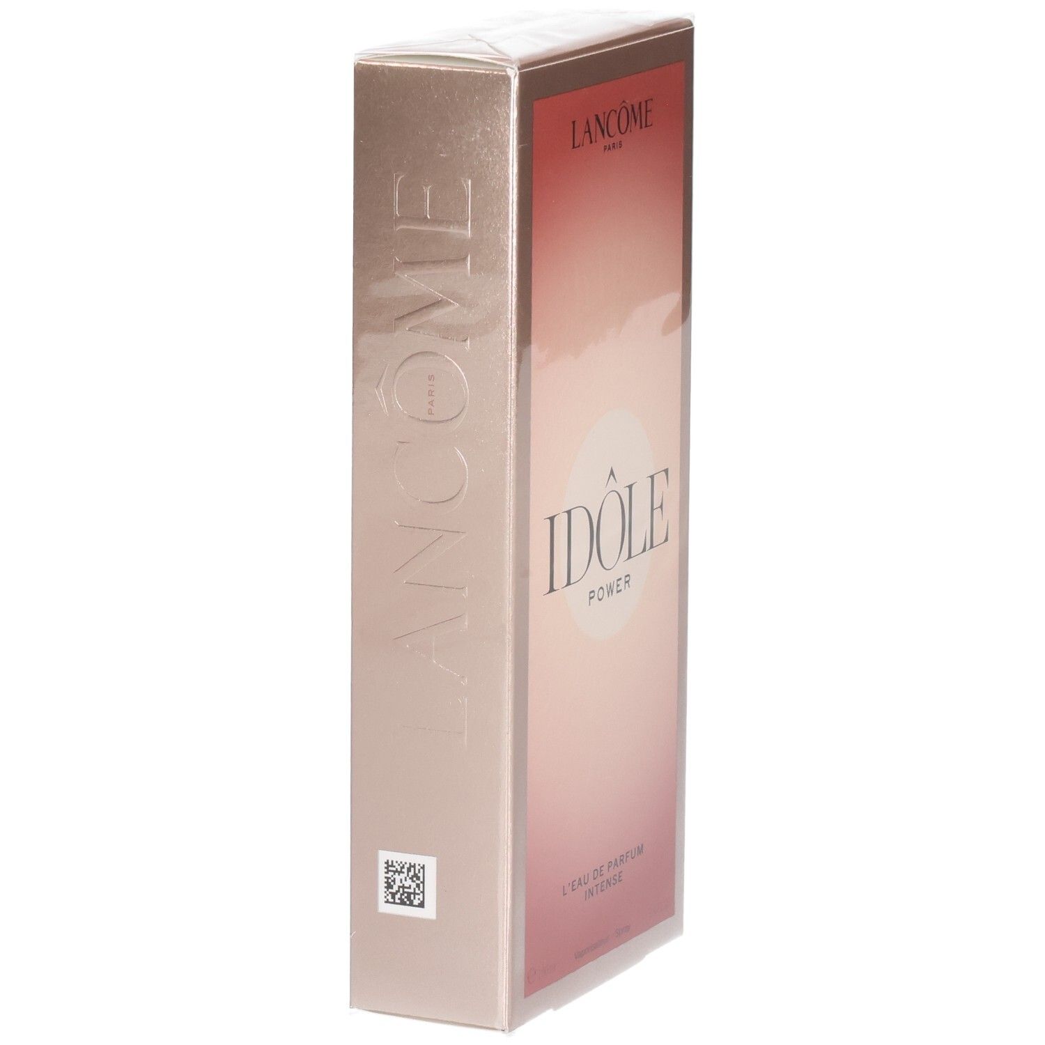 Lancôme Idôle Power Eau de Parfum Intense verpakking, zijkant met logo.