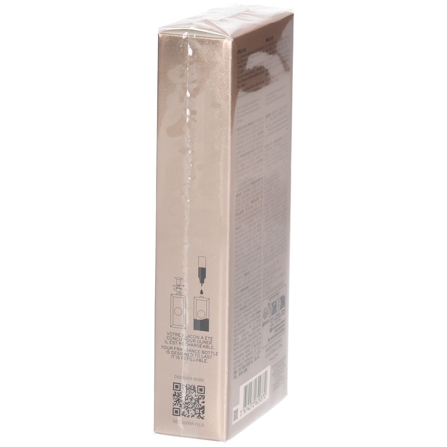 Lancôme Idôle Eau de Parfum 50ml doosje, zijkant met navulinstructies.