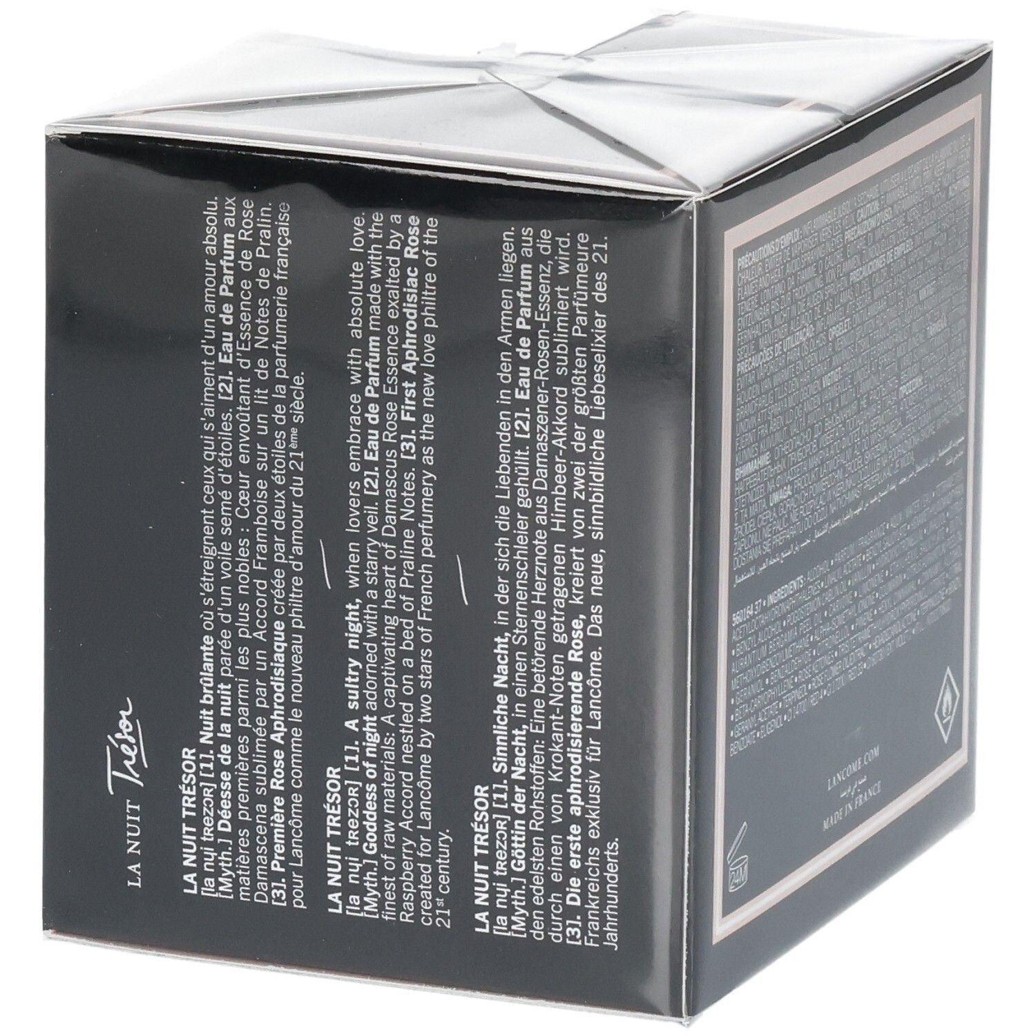 Lancôme La Nuit Trésor L'Eau de Parfum zijaanzicht met productbeschrijving.