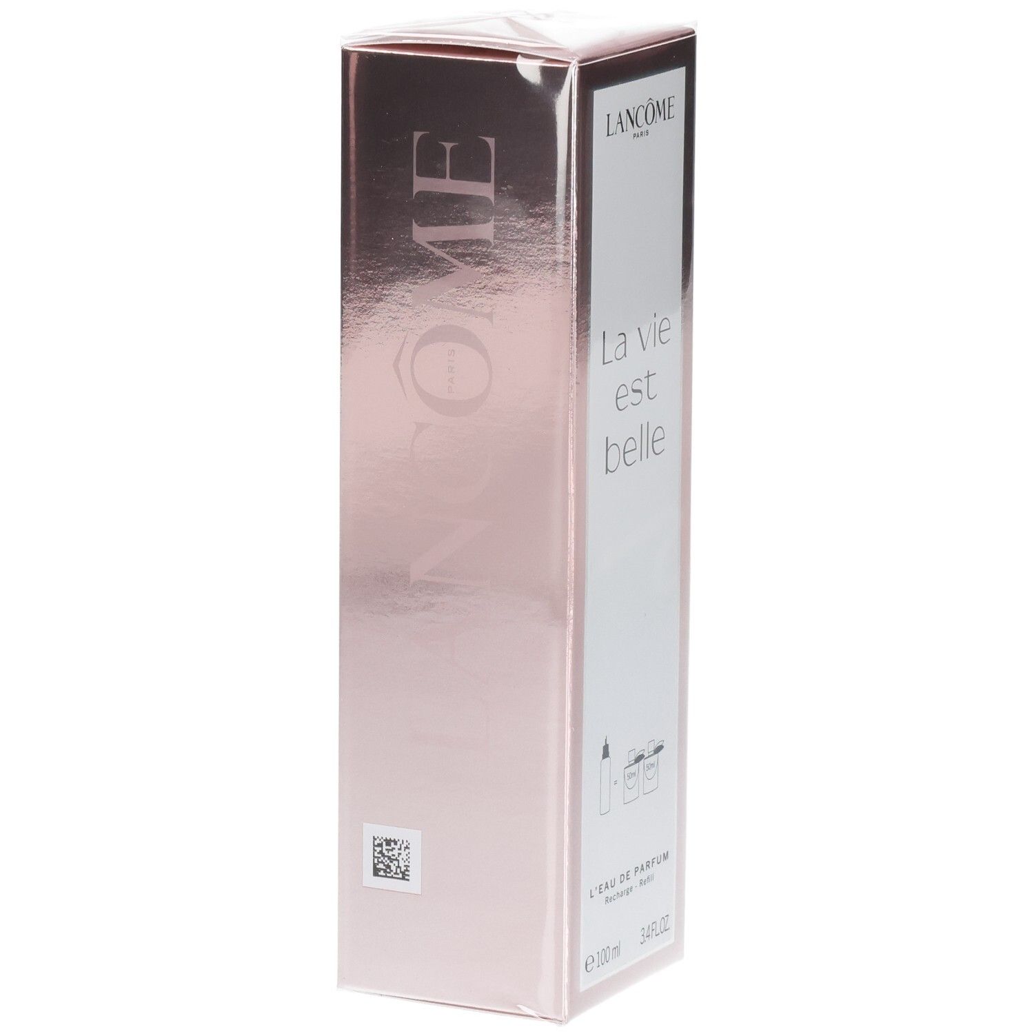 Lancôme La Vie Est Belle Eau de Parfum Recharge, emballage rose doré.