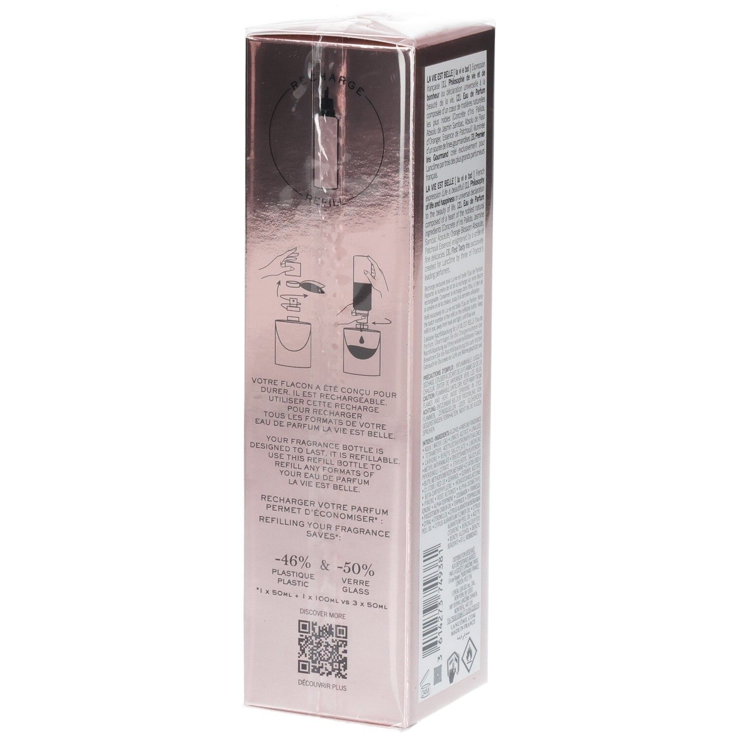Lancôme La Vie Est Belle Eau de Parfum Recharge, instructions de recharge.