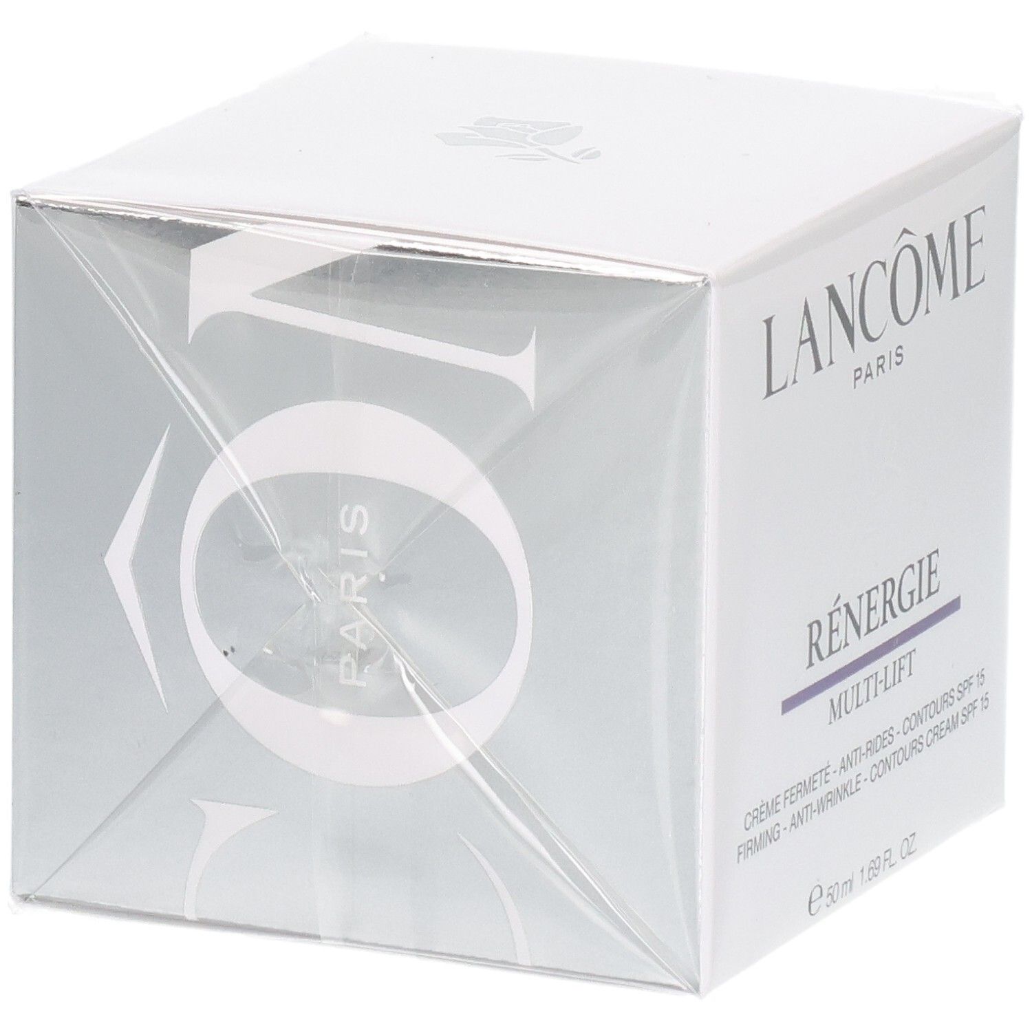 Lancôme Rénergie Multi-Lift Crème Fermeté Anti-Rides SPF 15, emballage, côté.