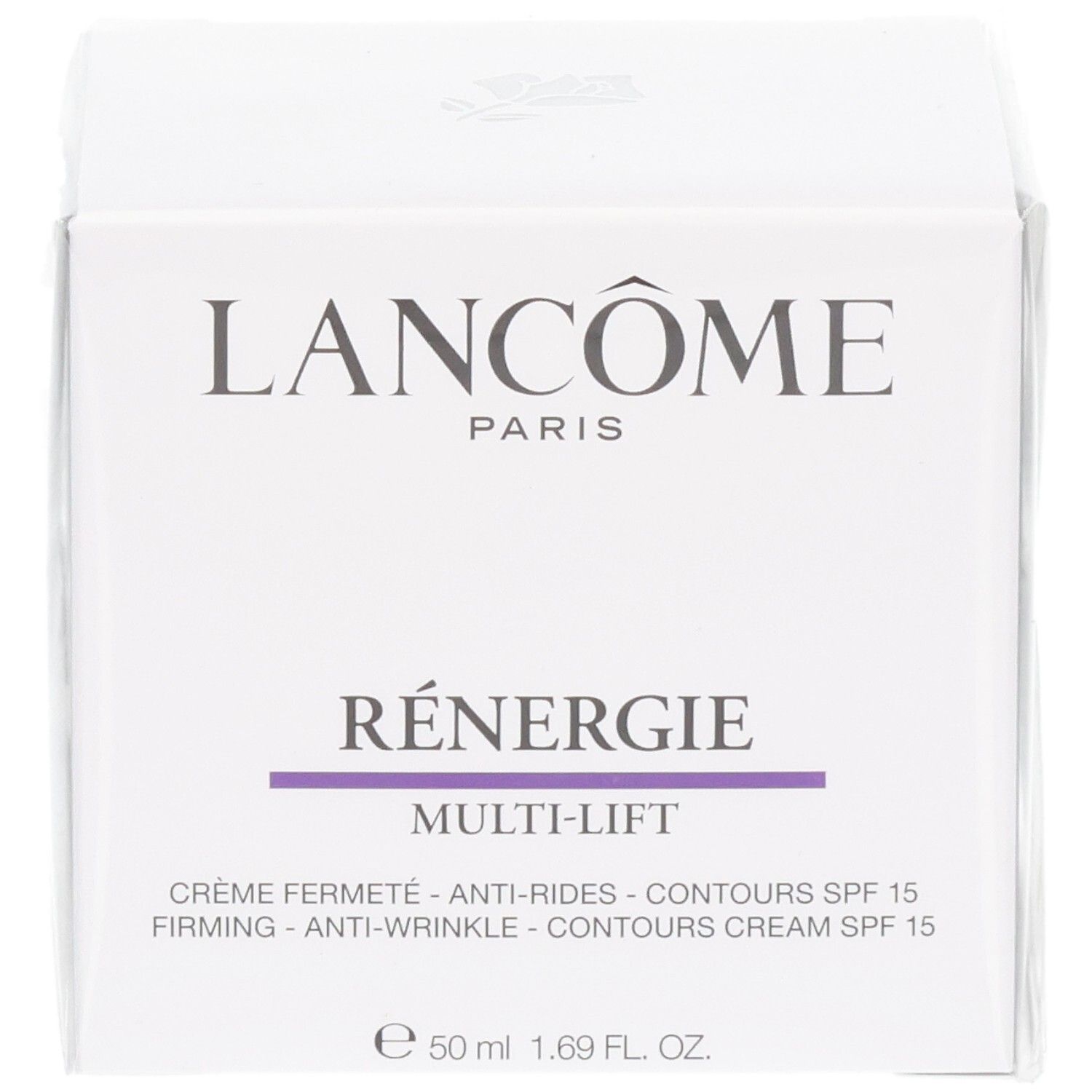 Lancôme Rénergie Multi-Lift Crème Fermeté Anti-Rides SPF 15, emballage, face avant.
