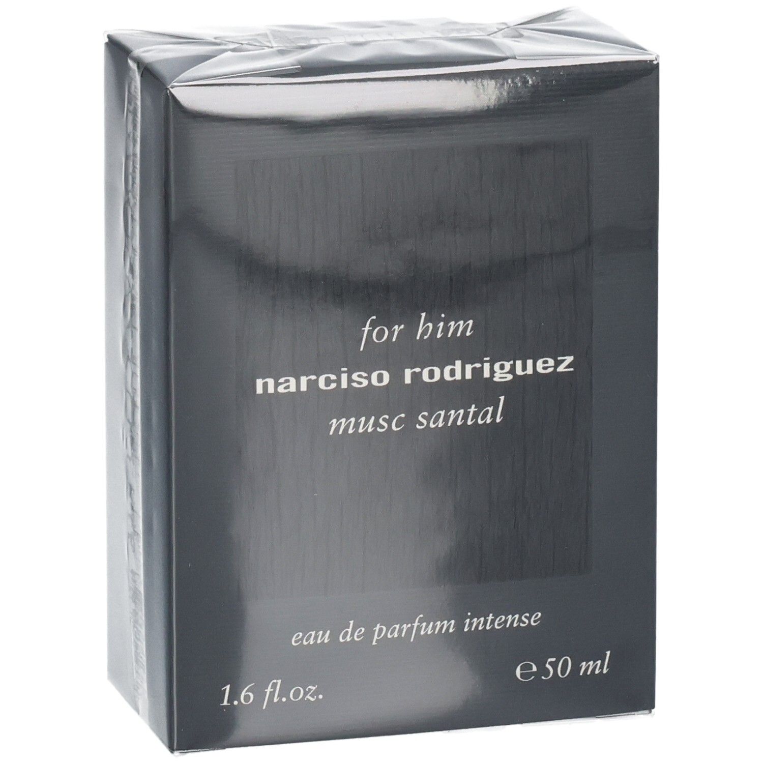 Emballage de Narciso Rodriguez For Him Musc Santal Eau de Parfum Intense, 50 ml.