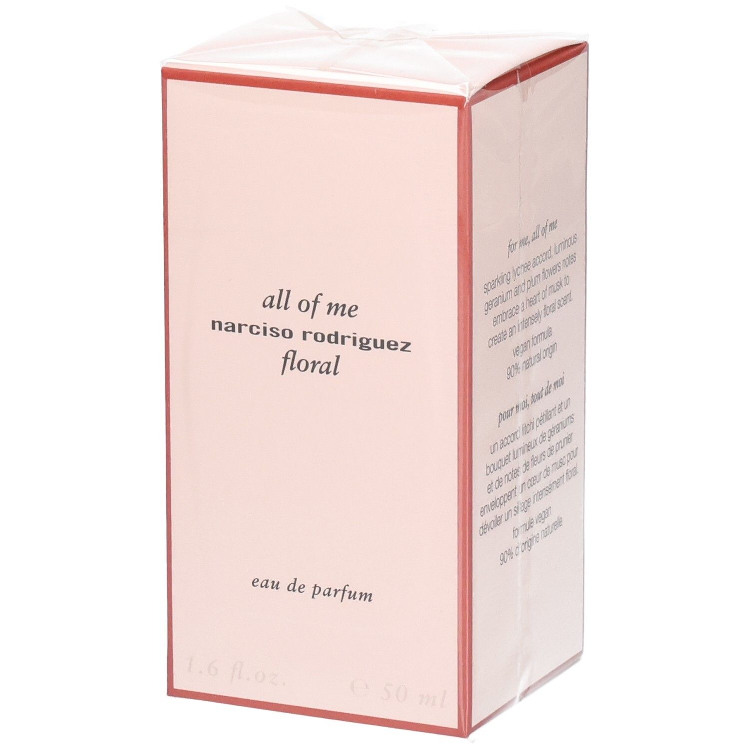 Verpakking van Narciso Rodriguez All of Me Eau de Parfum Florale, 50 ml.