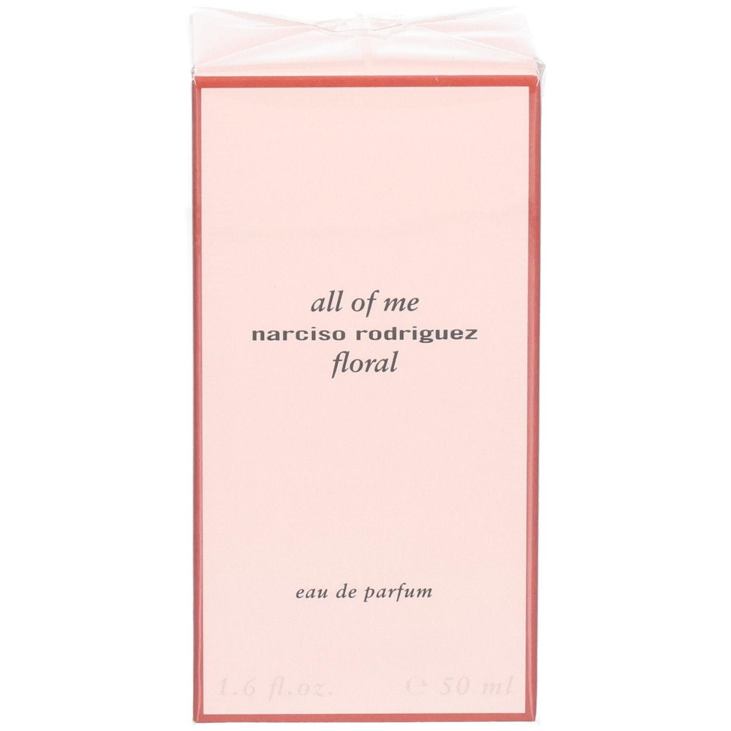 Voorkant van de verpakking van Narciso Rodriguez All of Me Eau de Parfum Florale, 50 ml.