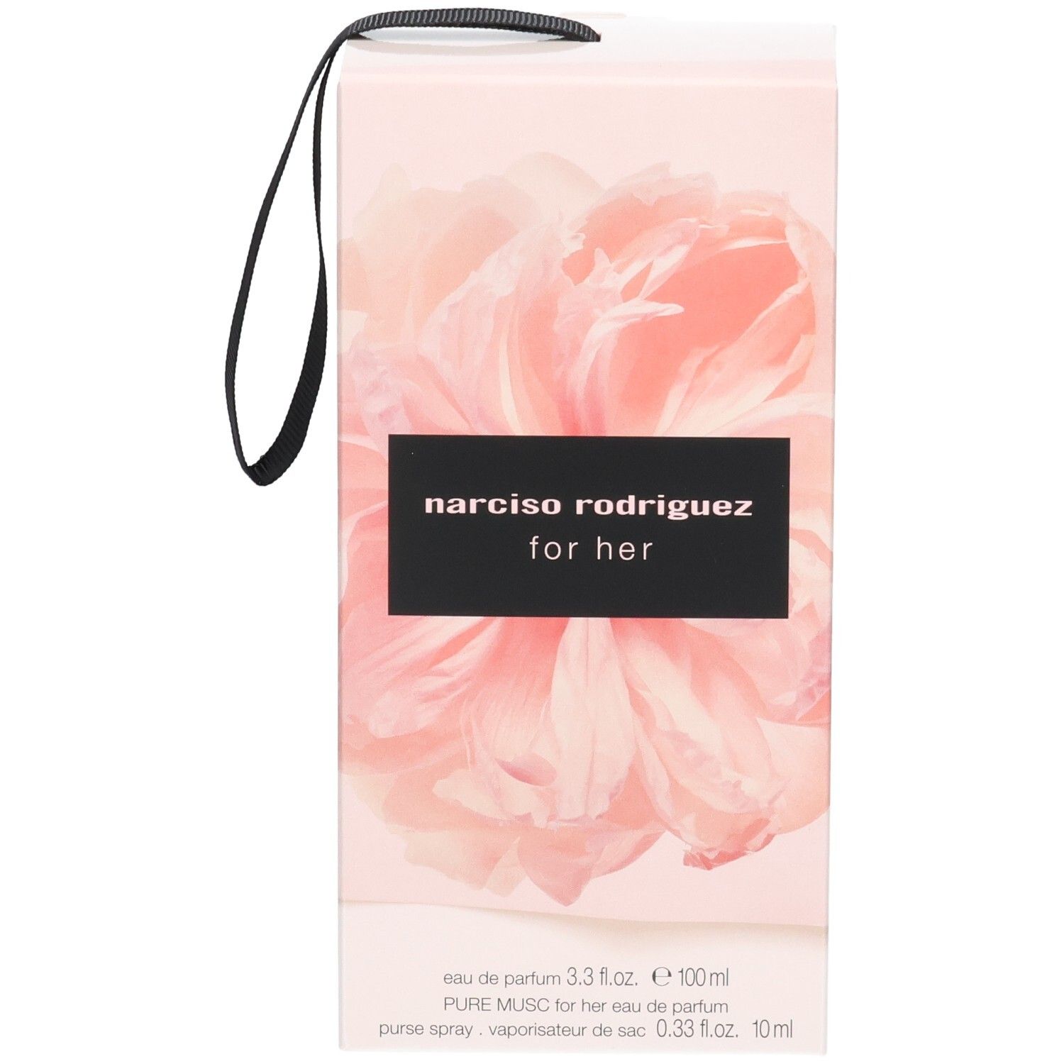 Coffret Narciso Rodriguez For Her Eau de Parfum, motif floral, avec anse.