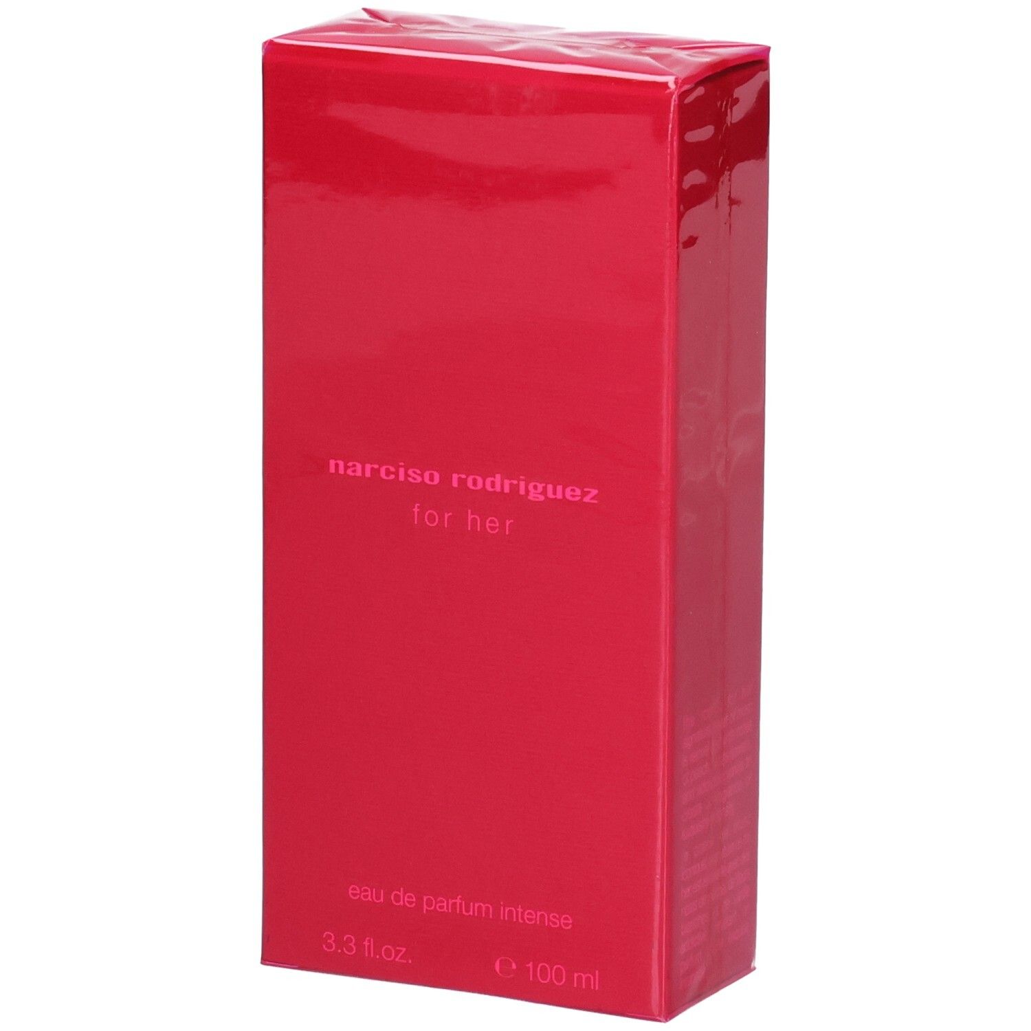 Boîte rouge pour Narciso Rodriguez For Her Eau de Parfum Intense 100 ml.