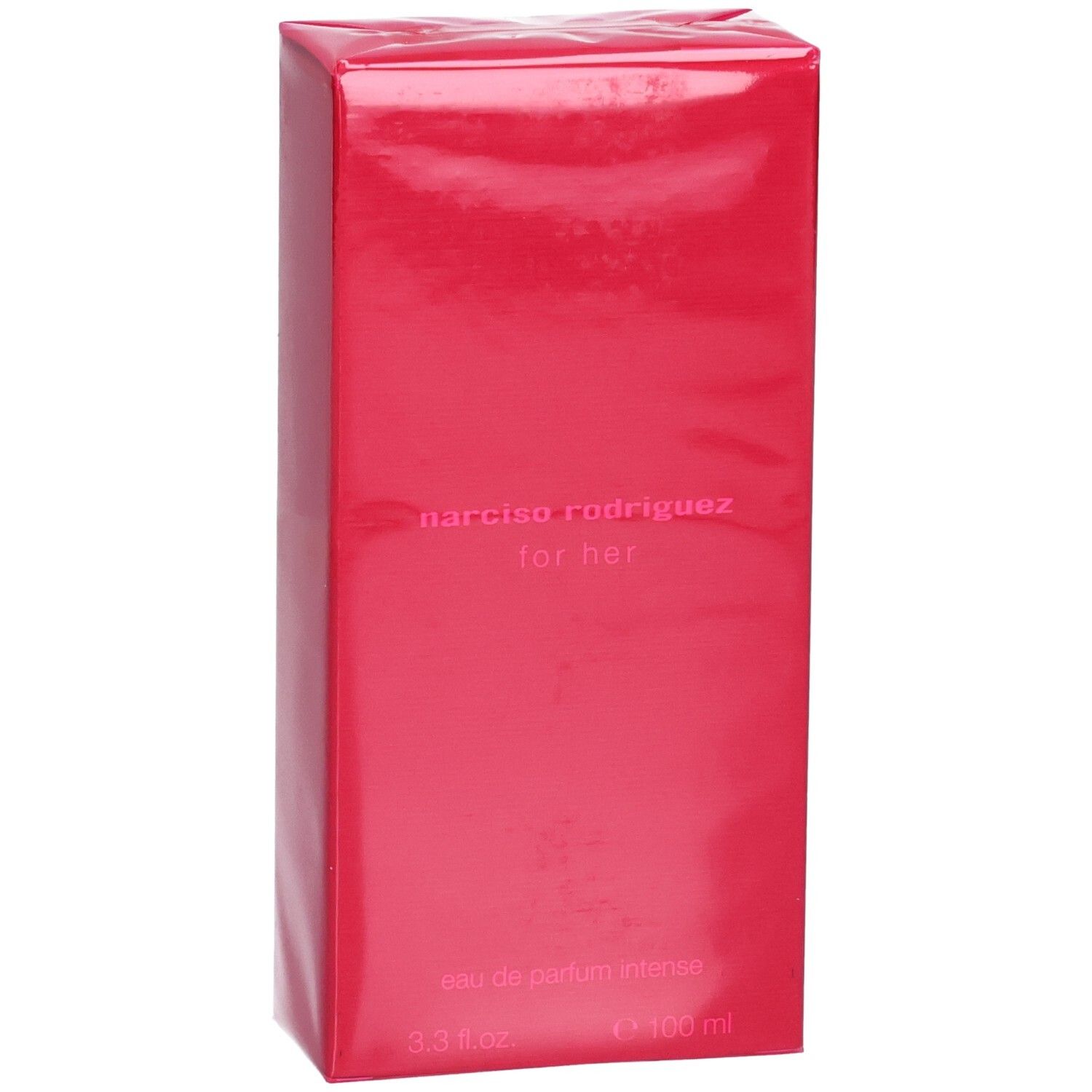 Boîte rouge pour Narciso Rodriguez For Her Eau de Parfum Intense 100 ml.