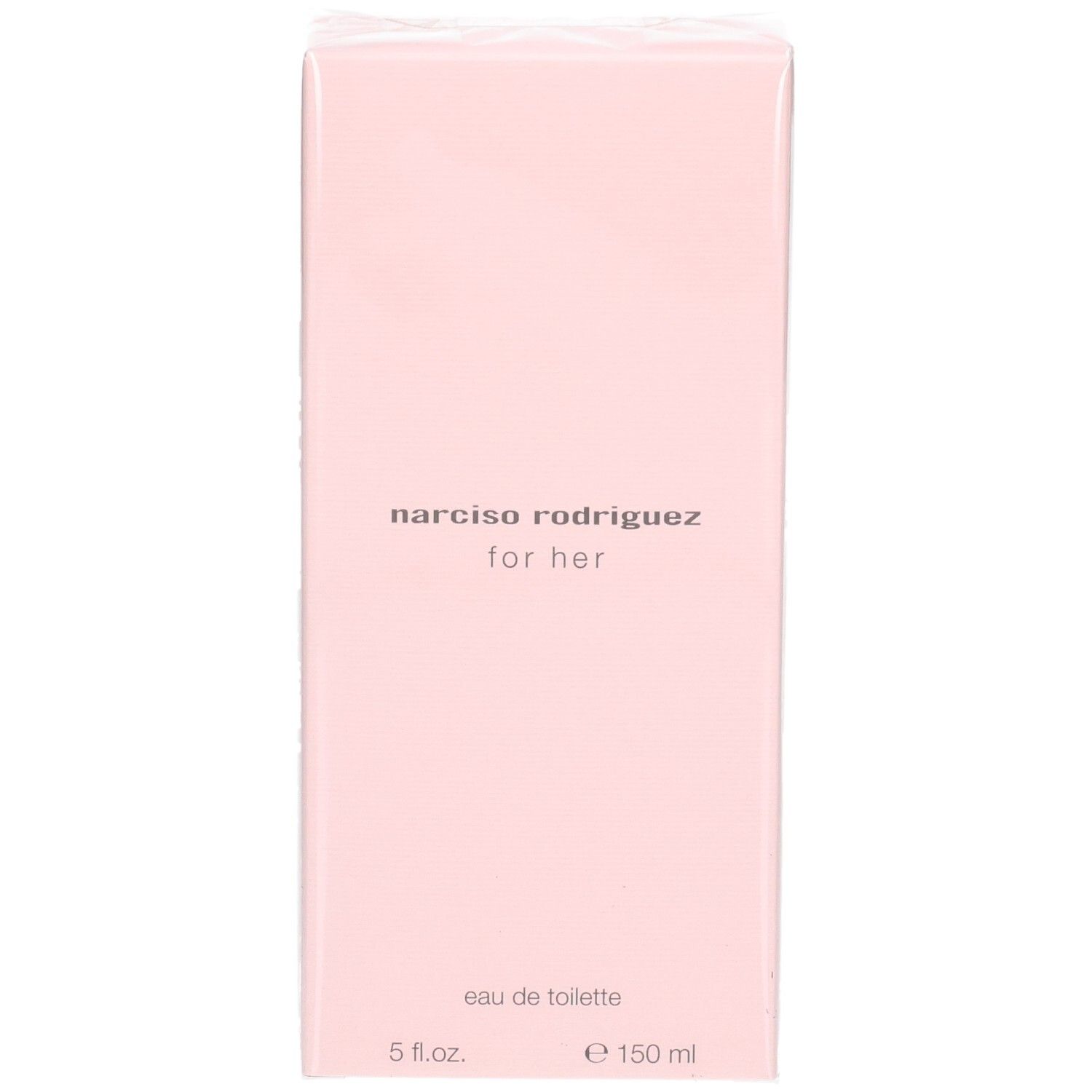 Avant de la boîte rose Narciso Rodriguez For Her Eau de Toilette, 150ml.