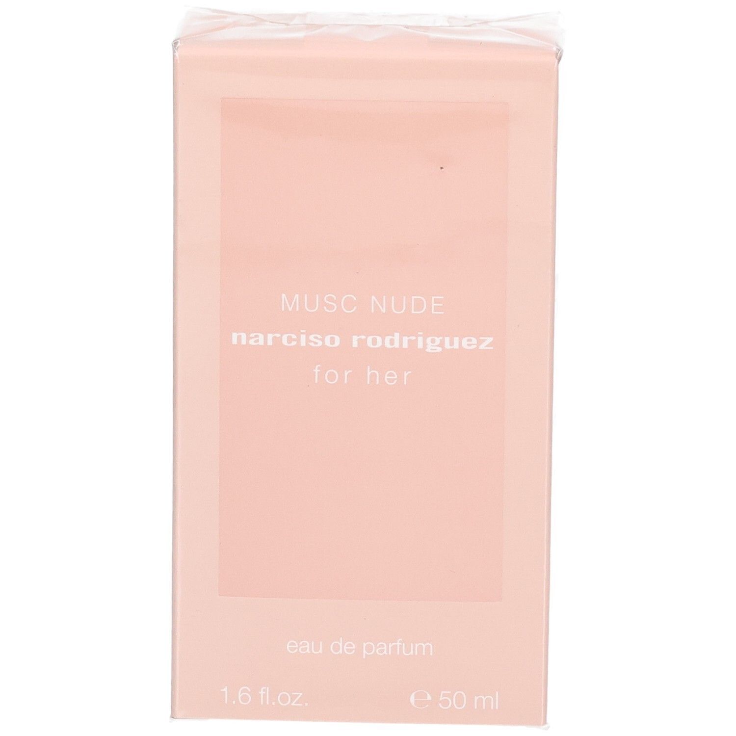 Avant de la boîte de Narciso Rodriguez For Her Musc Nude Eau de Parfum, 50 ml.