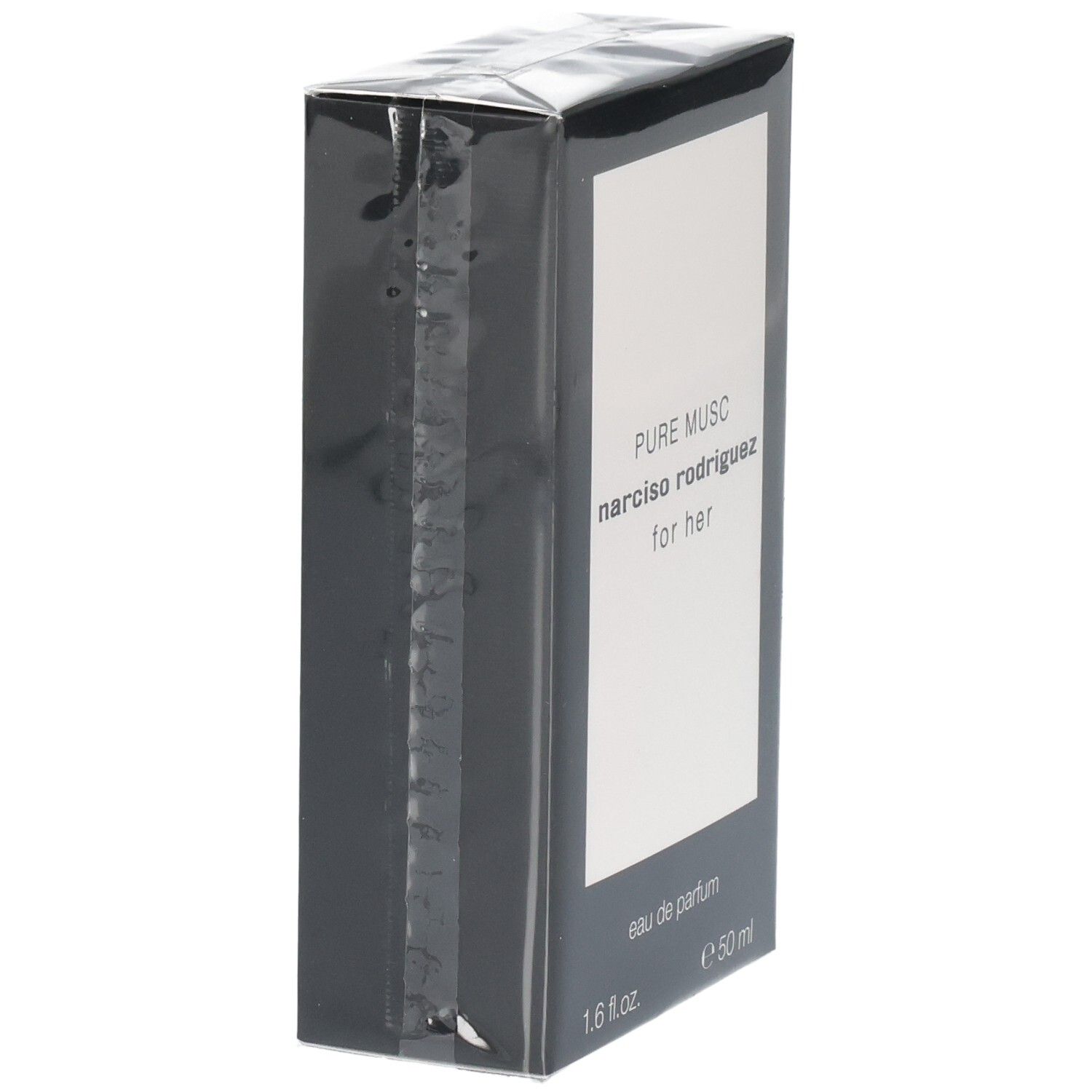 Emballage du parfum Narciso Rodriguez For Her Pure Musc Eau de Parfum, 50 ml, de côté.