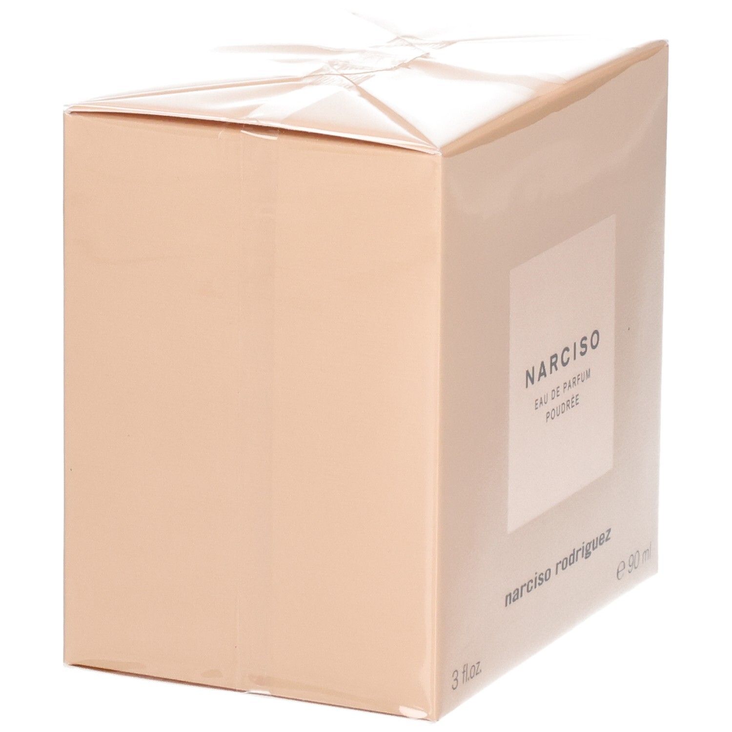Boîte de Narciso Rodriguez Eau de Parfum Poudrée, 90 ml.