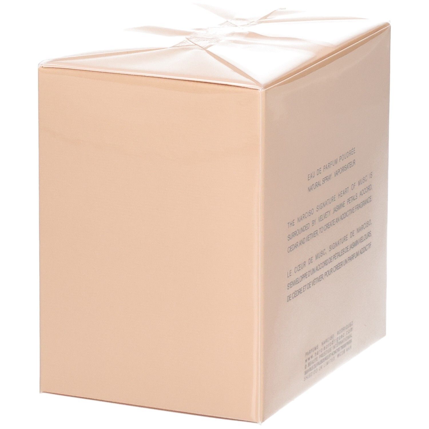 Boîte de Narciso Rodriguez Eau de Parfum Poudrée, 90 ml.