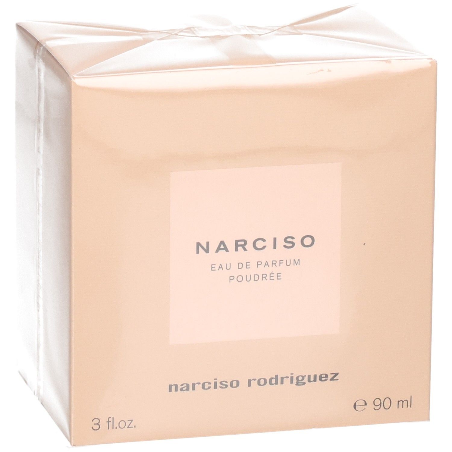 Boîte de Narciso Rodriguez Eau de Parfum Poudrée, 90 ml.