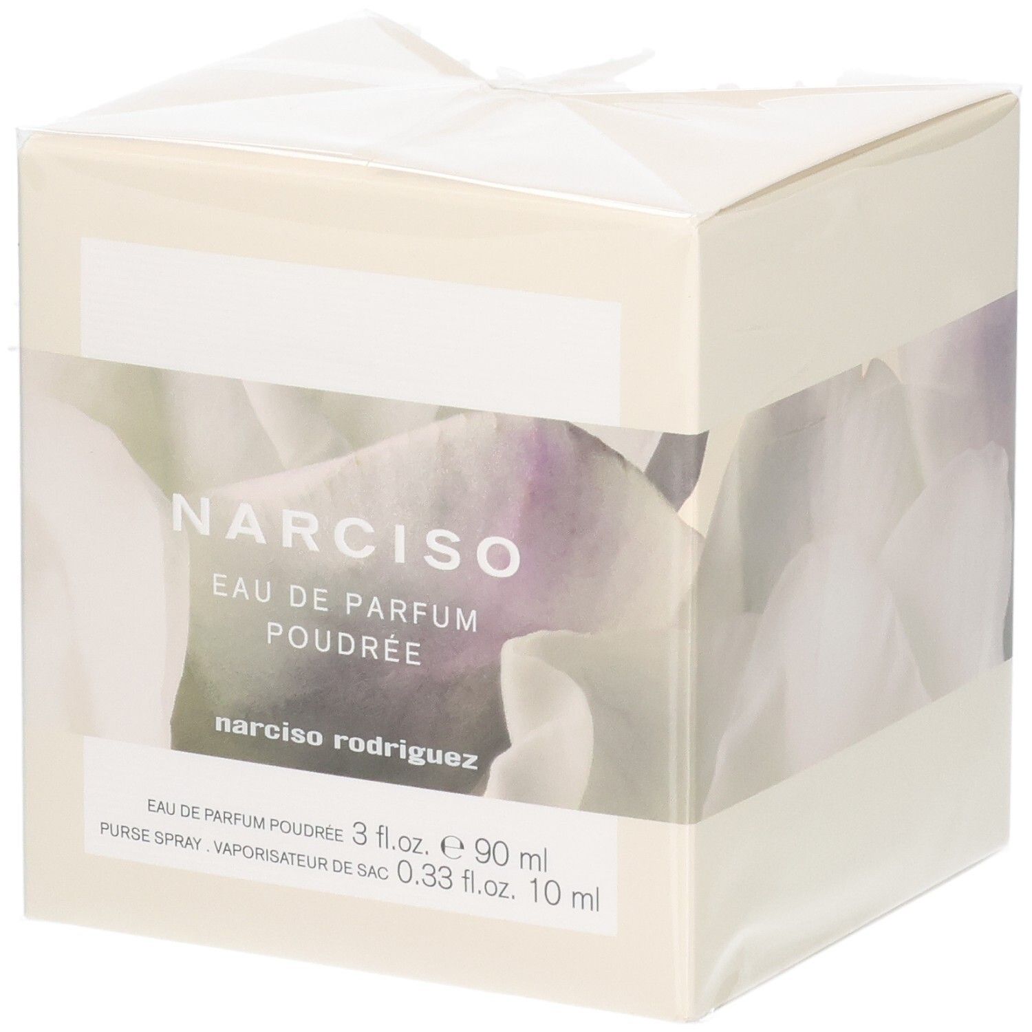 Coffret Narciso Rodriguez Eau de Parfum Poudrée 90 ml et vaporisateur de sac 10 ml.