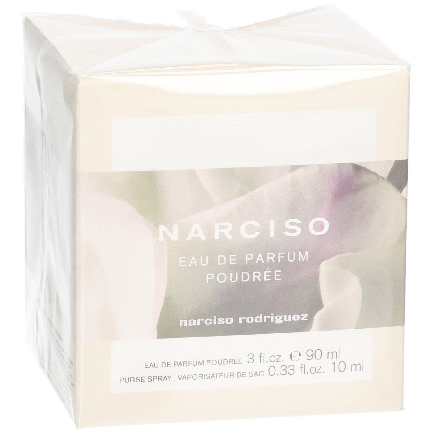 Coffret Narciso Rodriguez Eau de Parfum Poudrée 90 ml et vaporisateur de sac 10 ml.