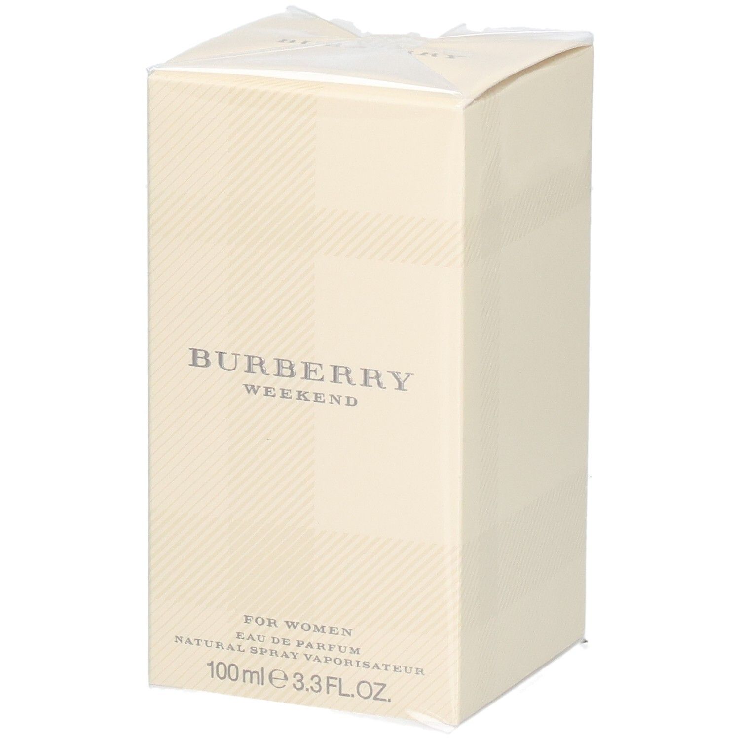 Emballage du parfum Burberry Weekend pour femmes.