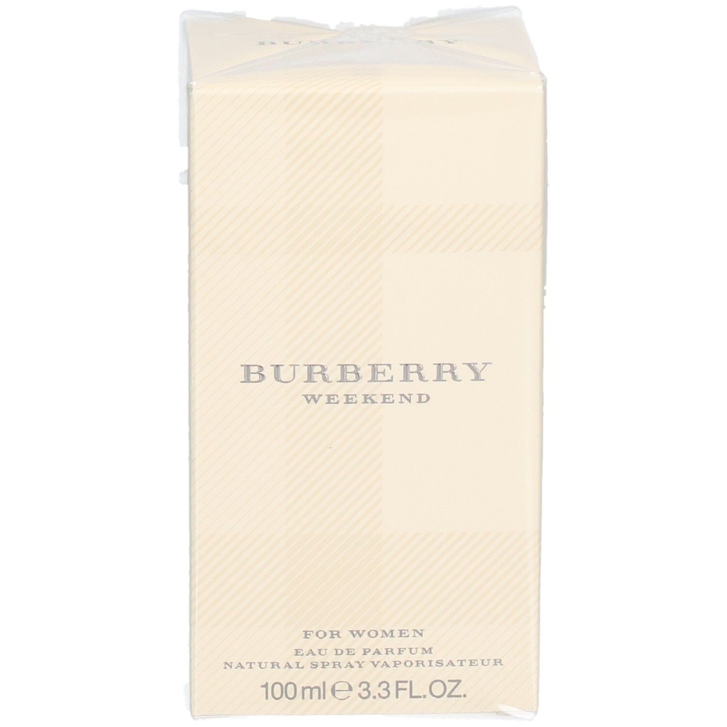 Emballage du parfum Burberry Weekend pour femmes.