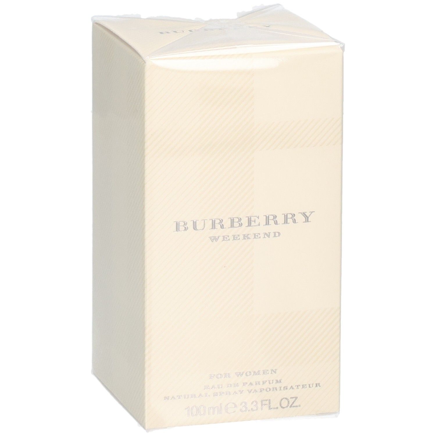 Emballage du parfum Burberry Weekend pour femmes.