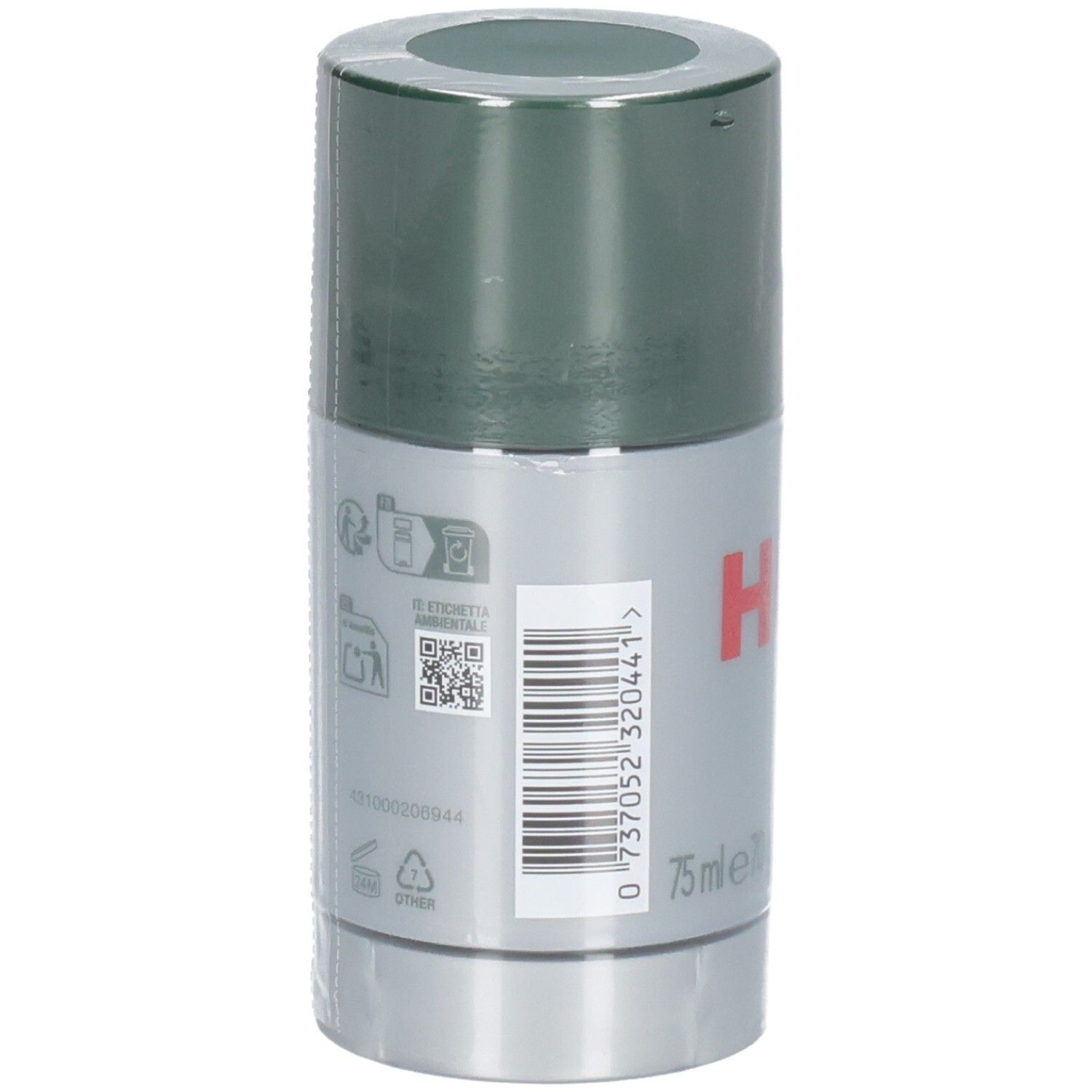 Achterkant van de Hugo Boss Man Deodorant Stick met barcode en symbolen.