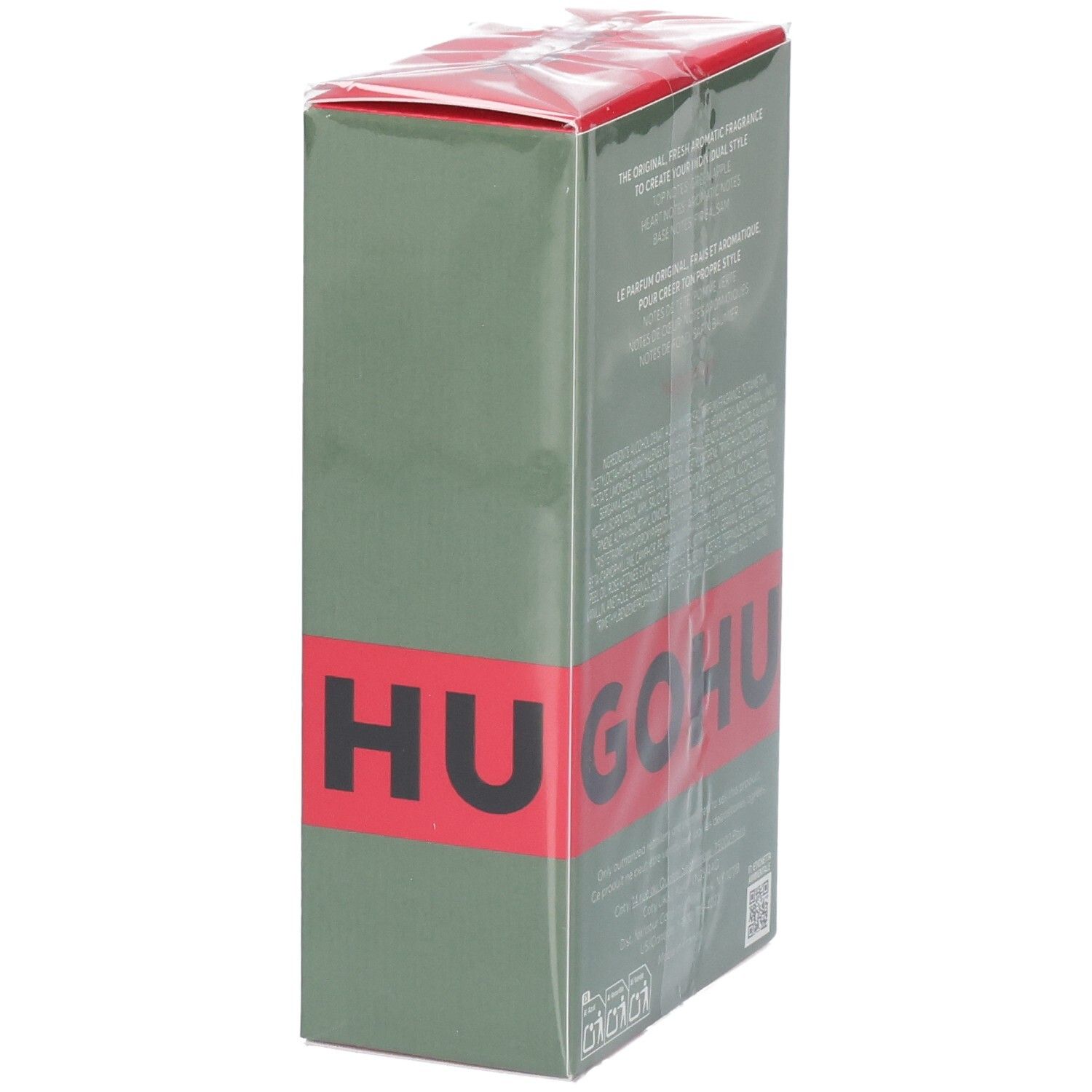 Boîte Hugo Boss Man Eau de Toilette, vue en biais.