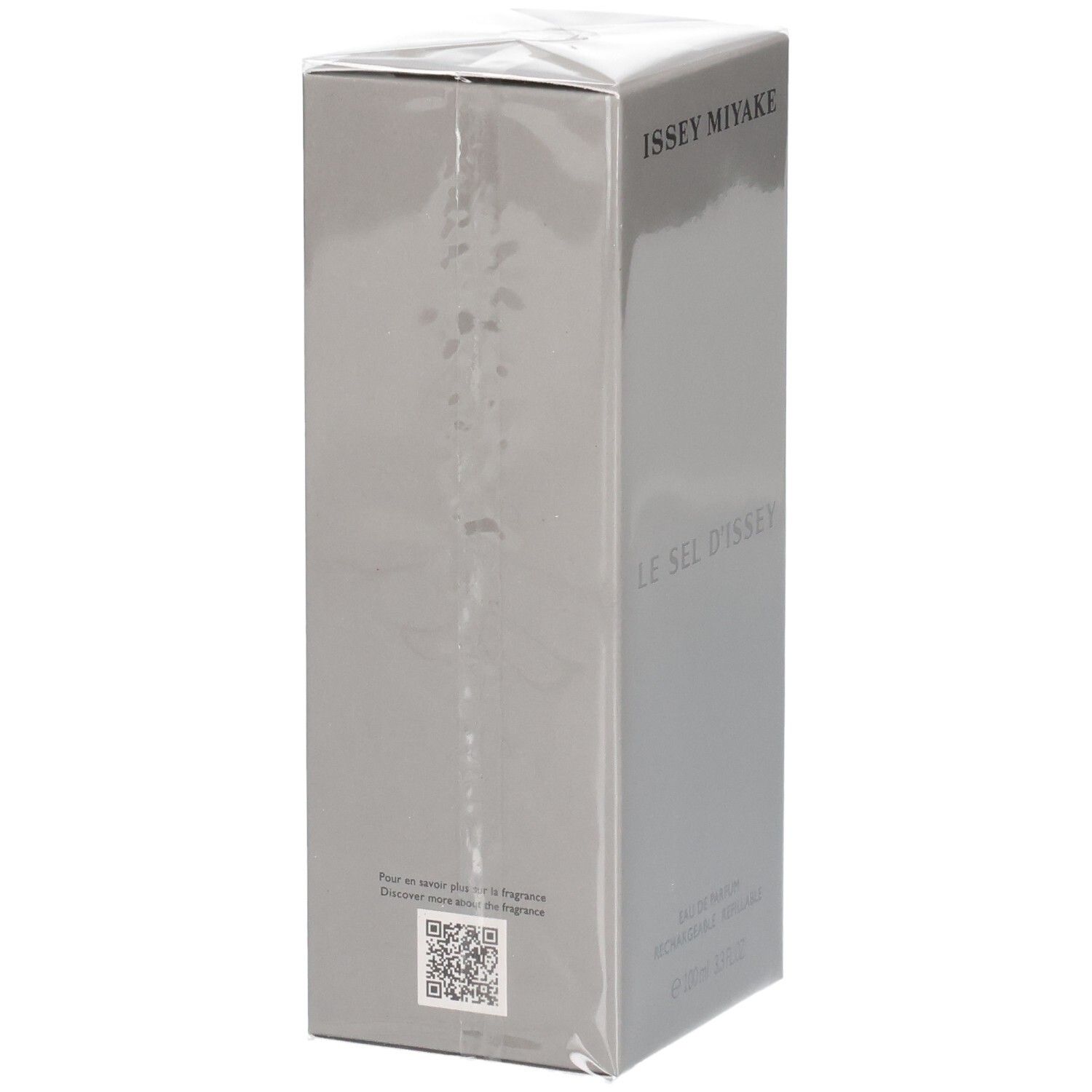 Issey Miyake Le Sel d'Issey Eau de Parfum boîte en carton avec QR code.