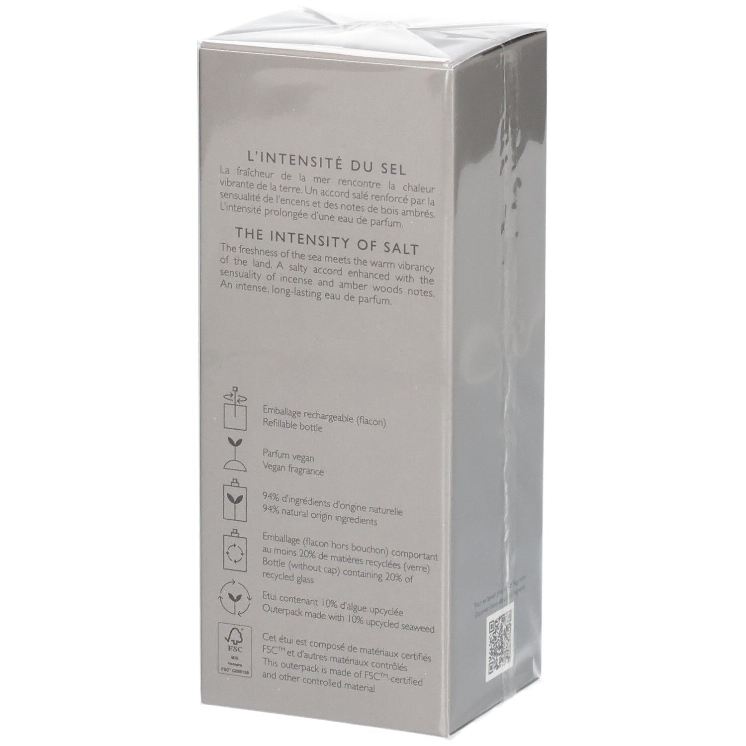 Issey Miyake Le Sel d'Issey Eau de Parfum boîte en carton, description des notes olfactives.