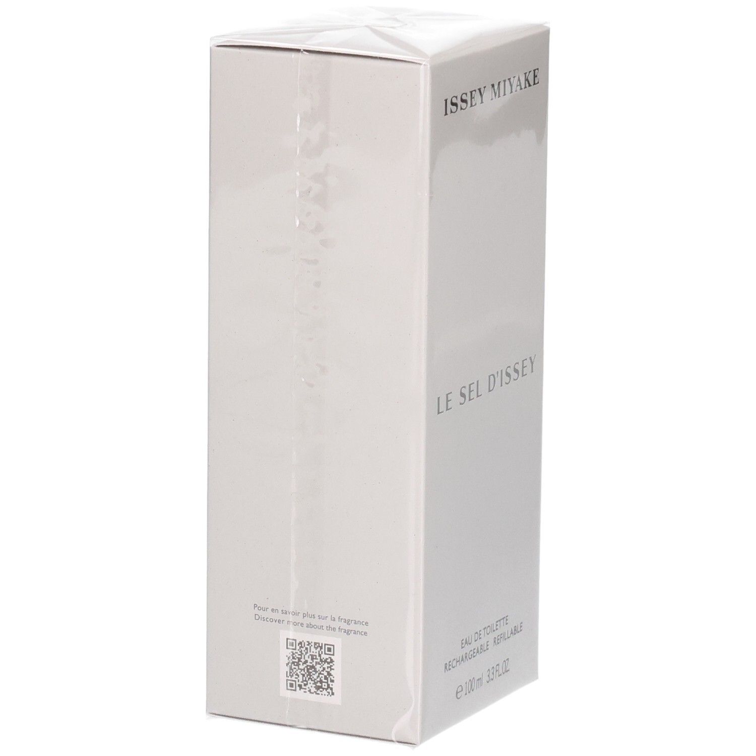 Issey Miyake Le Sel d'Issey Eau de Toilette doos met QR-code.
